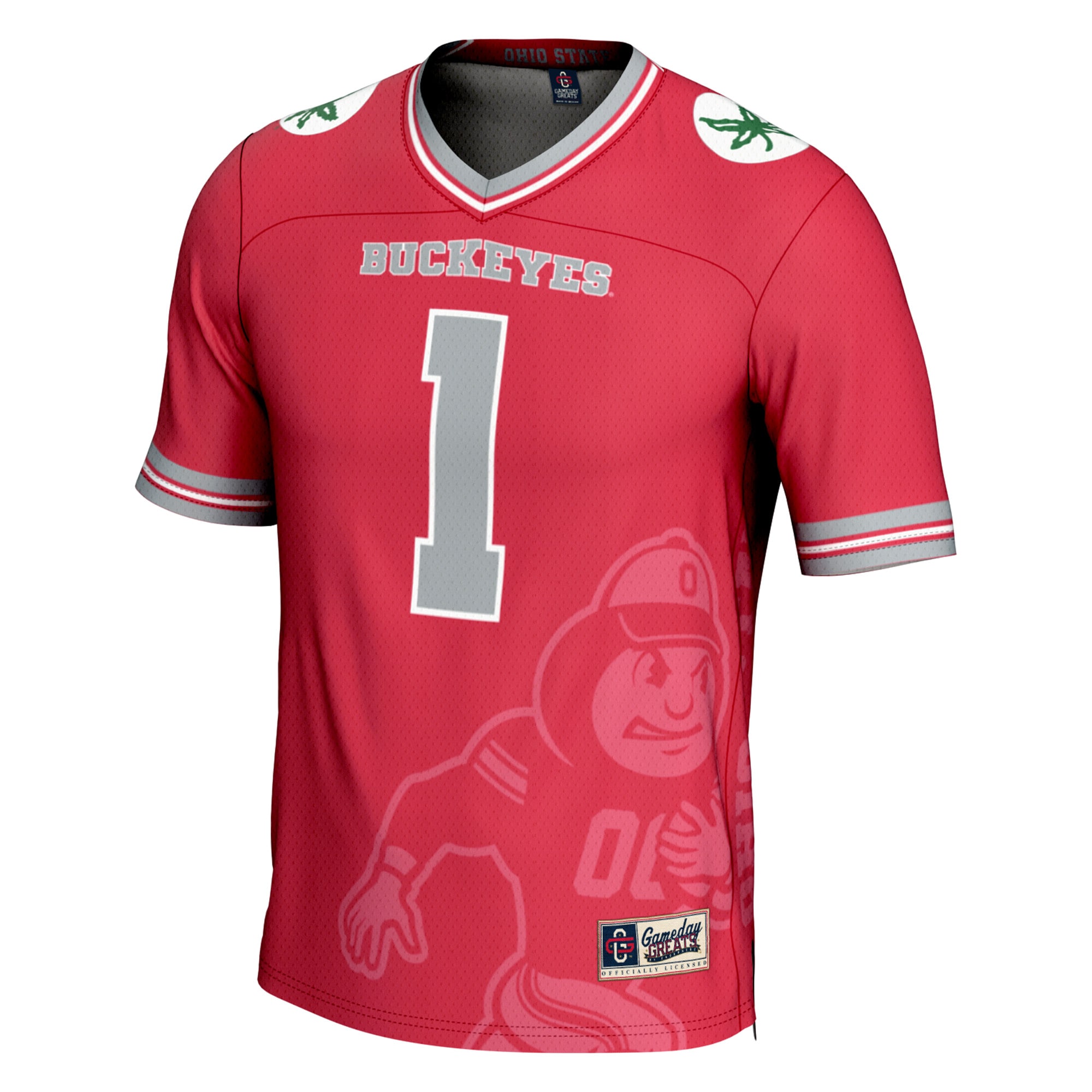 Print Fashion Ohio State Buckeyes Game Jersey Scarlet NCAA College Football Fan Wear Print Fashion