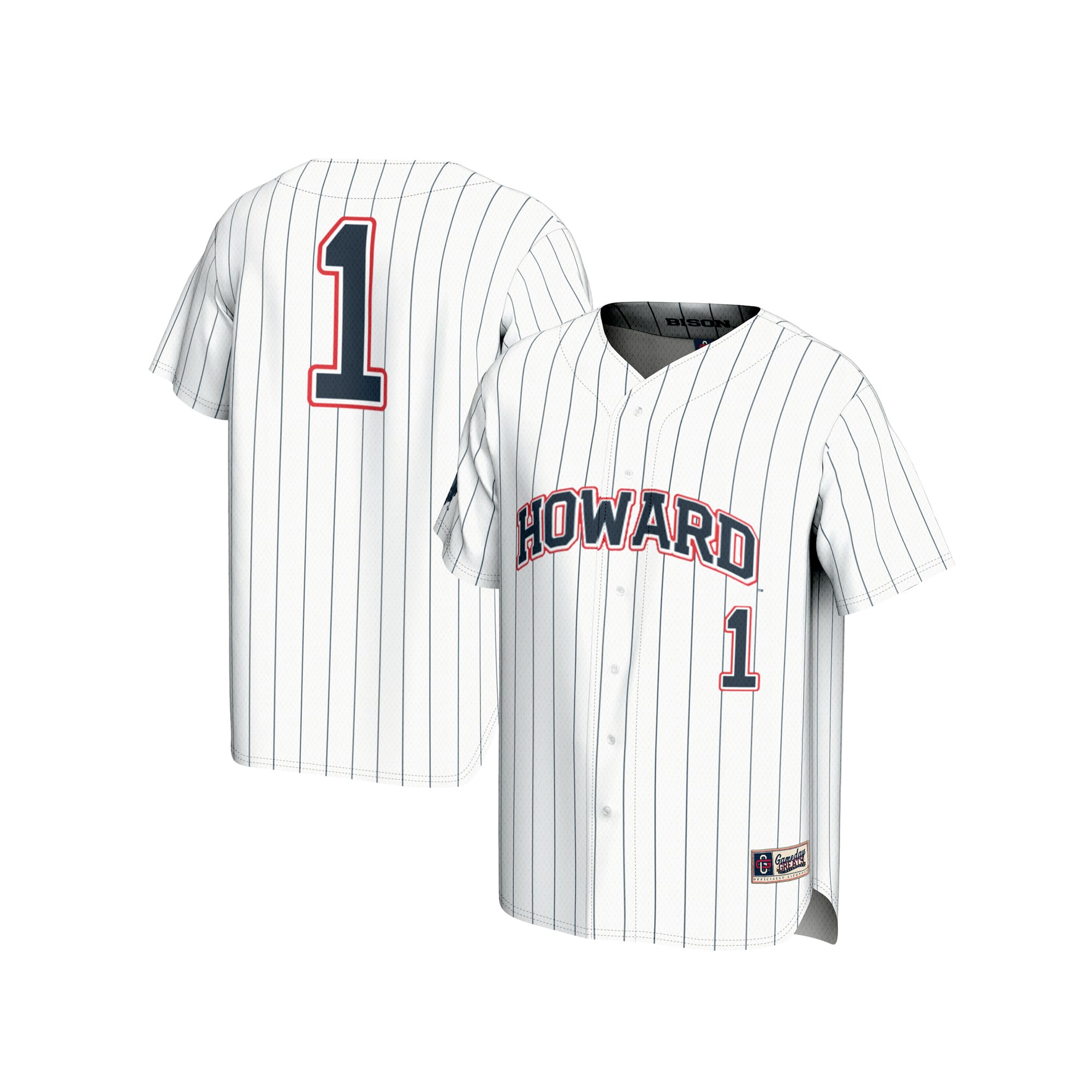 Baseball Fashion Howard Bison Game Jersey White NCAA College Baseball Fan Wear