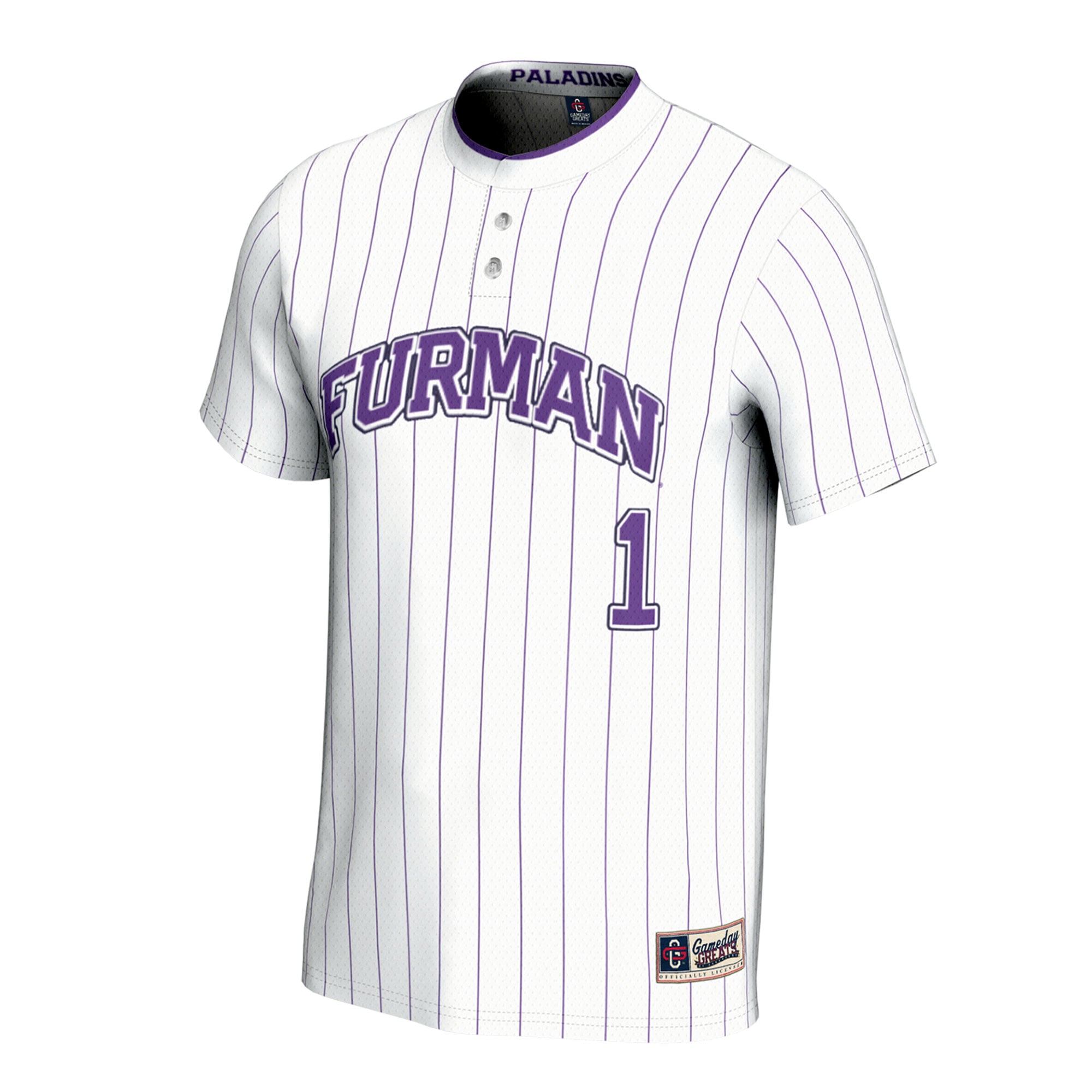 White Collegiate Softball Furman Paladins Game Jersey White NCAA College Softball Fan Wear White Collegiate Softball
