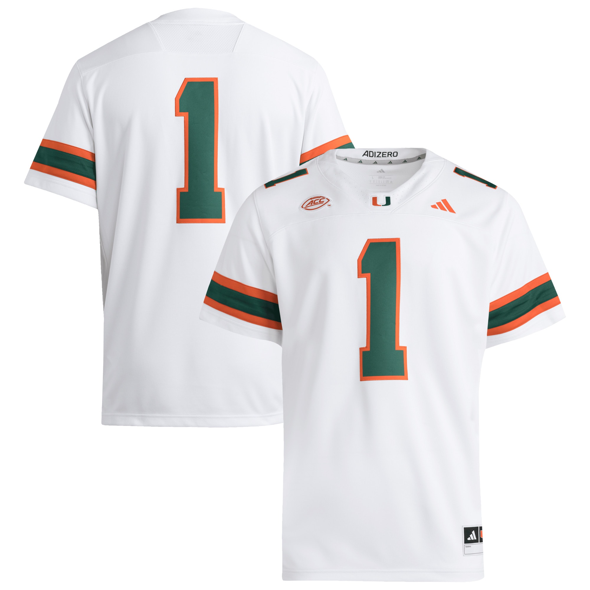 Miami Hurricanes Replica Jersey White NCAA College Football Fan Wear