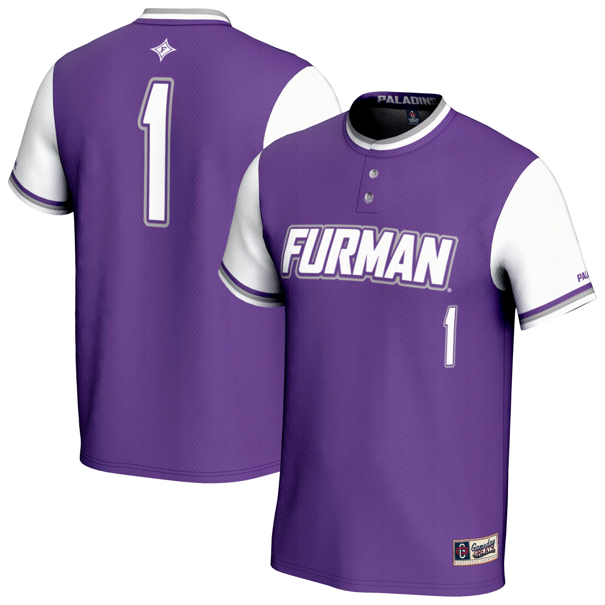 Collegiate Softball Fashion Furman Paladins Game Jersey Purple NCAA College Softball Fan Wear