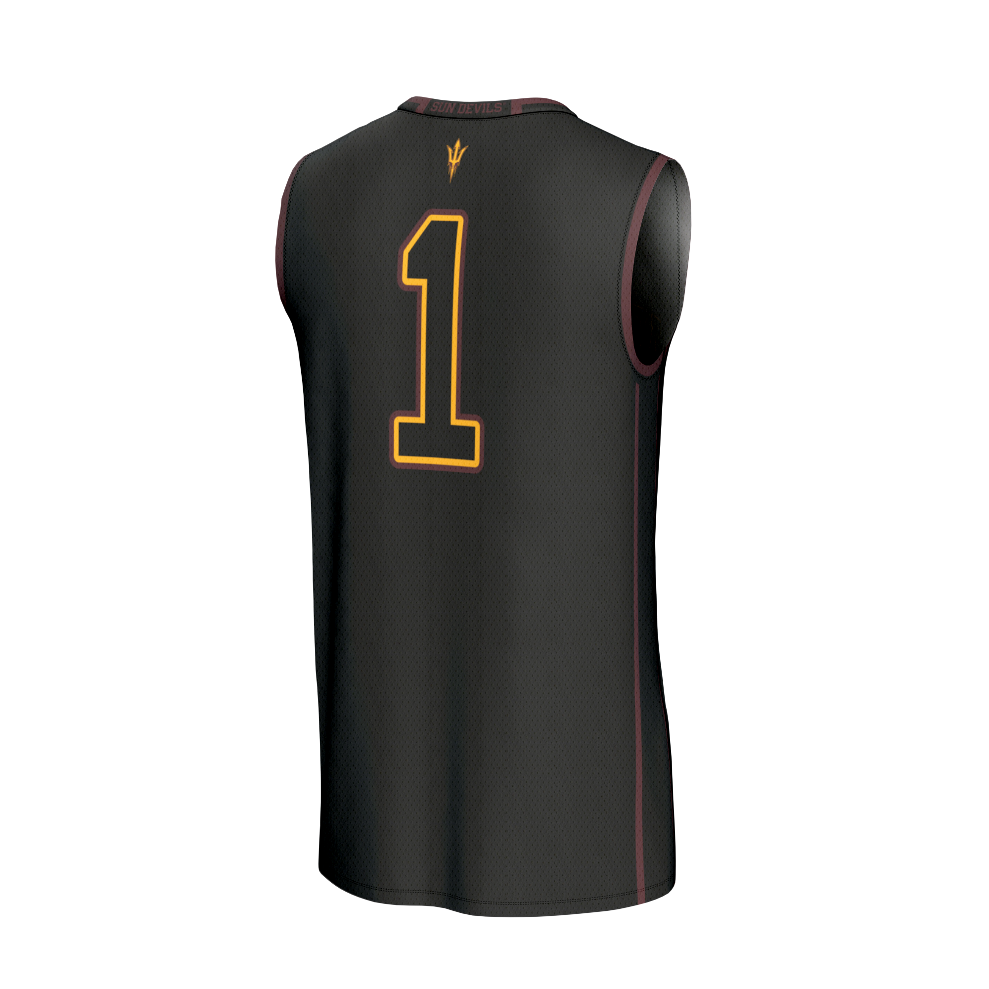 Collegiate Fashion Arizona State Sun Devils Game Jersey No.1 Black NCAA College Basketball Fan Wear