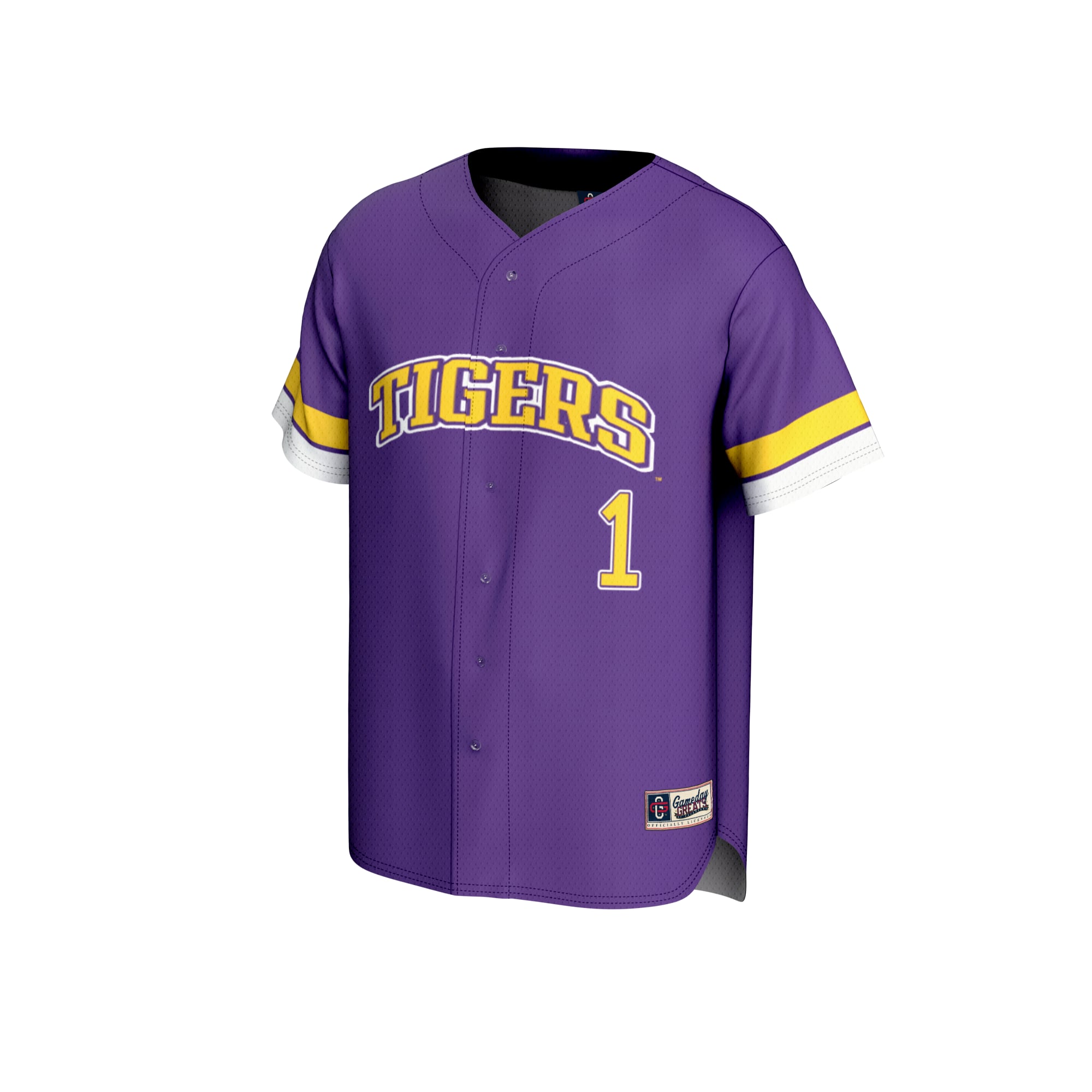 Collegiate Baseball Fashion LSU Tigers Game Jersey Purple NCAA College Baseball Fan Wear