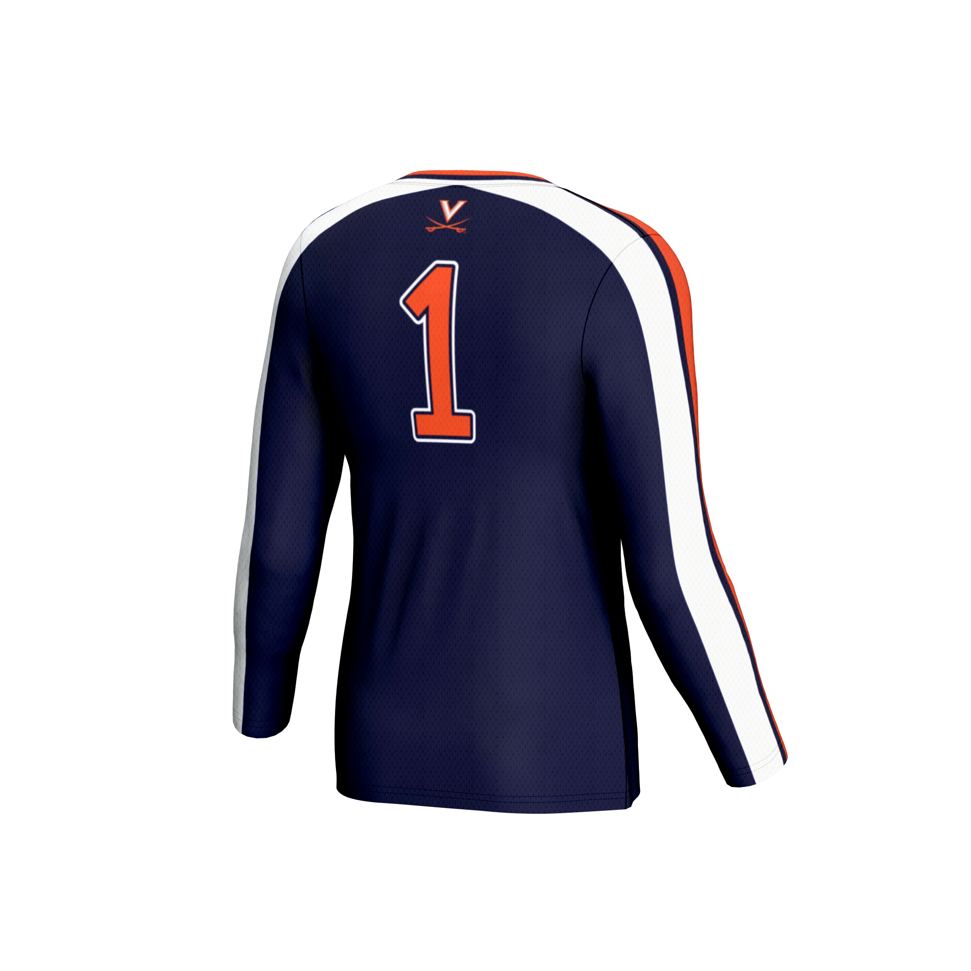 Volleyball Fashion Virginia Cavaliers Game Jersey No.1 Navy NCAA College Volleyball Fan Wear Volleyball Fashion