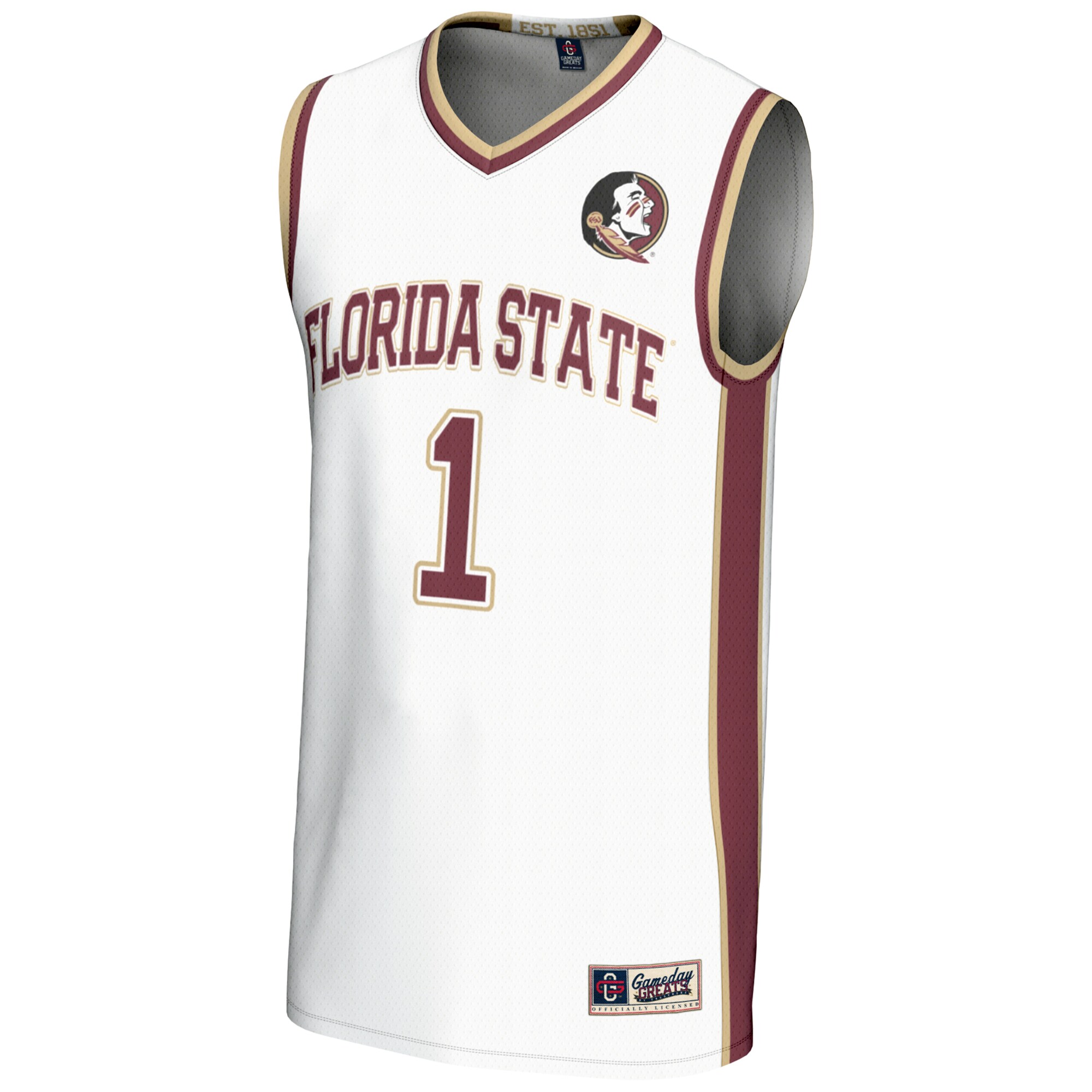 Basketball Florida State Seminoles Game Jersey White NCAA College Basketball Fan Wear