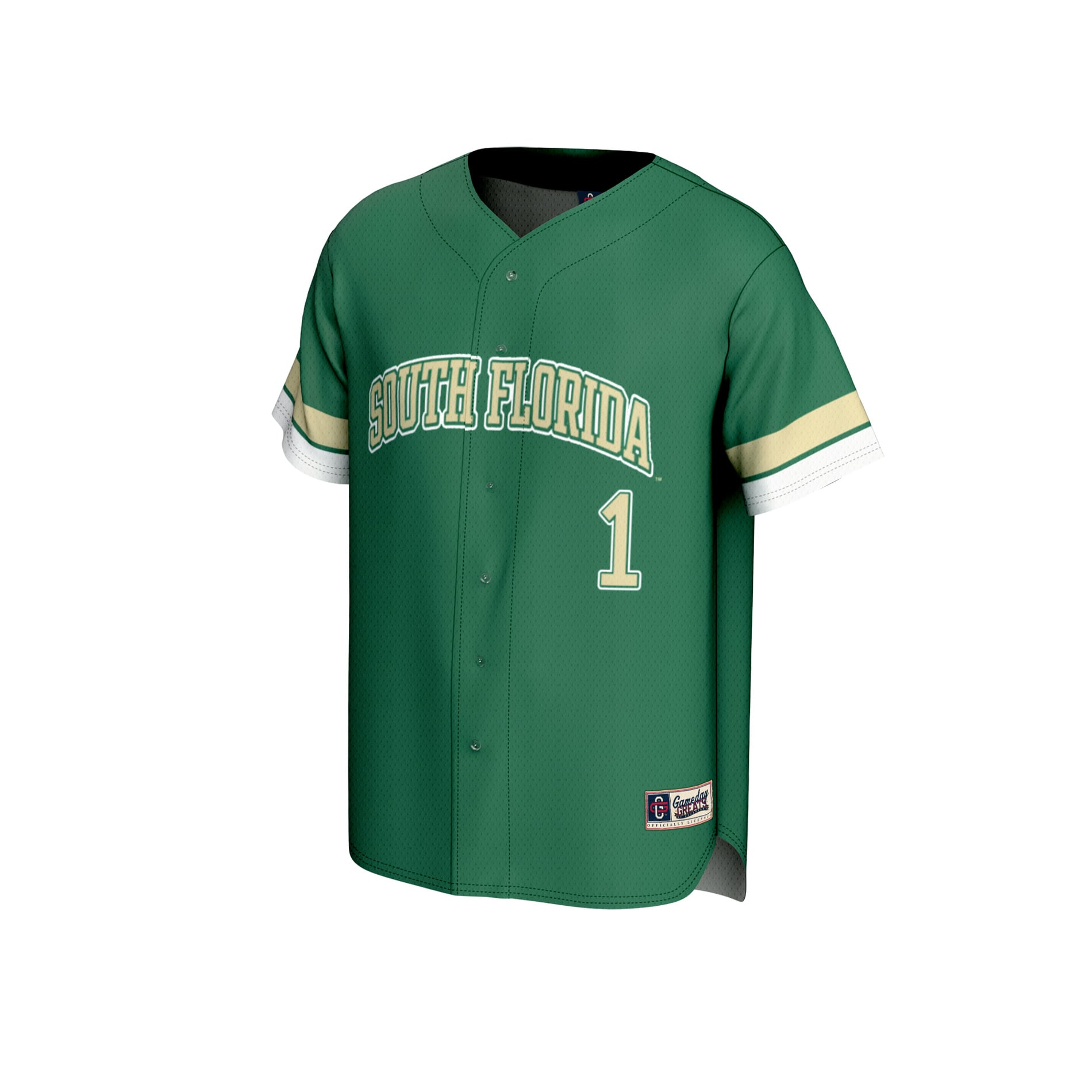 Green Collegiate Baseball South Florida Bulls Game Jersey Green NCAA College Baseball Fan Wear