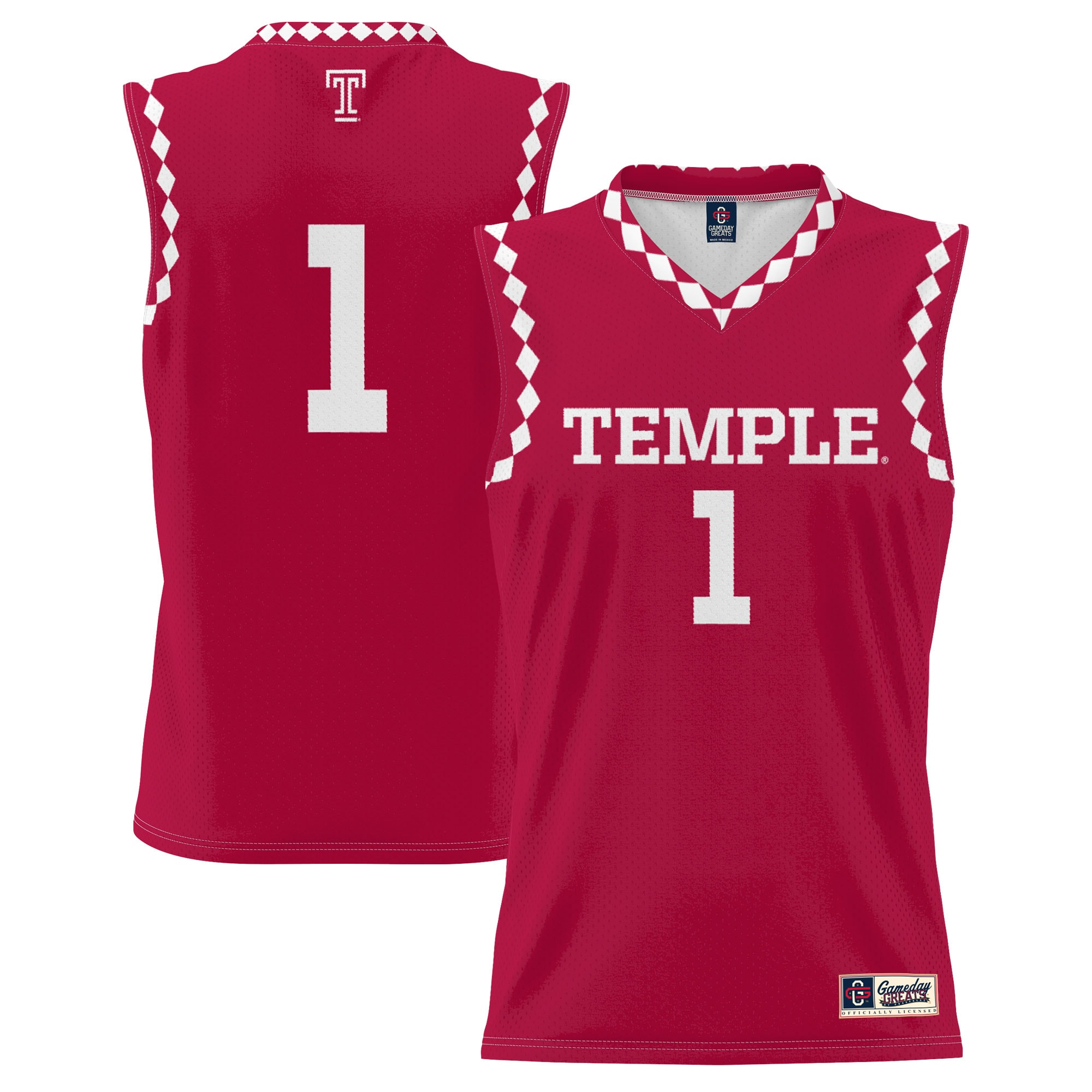 Basketball Fashion Temple Owls Game Jersey Red NCAA College Basketball Fan Wear