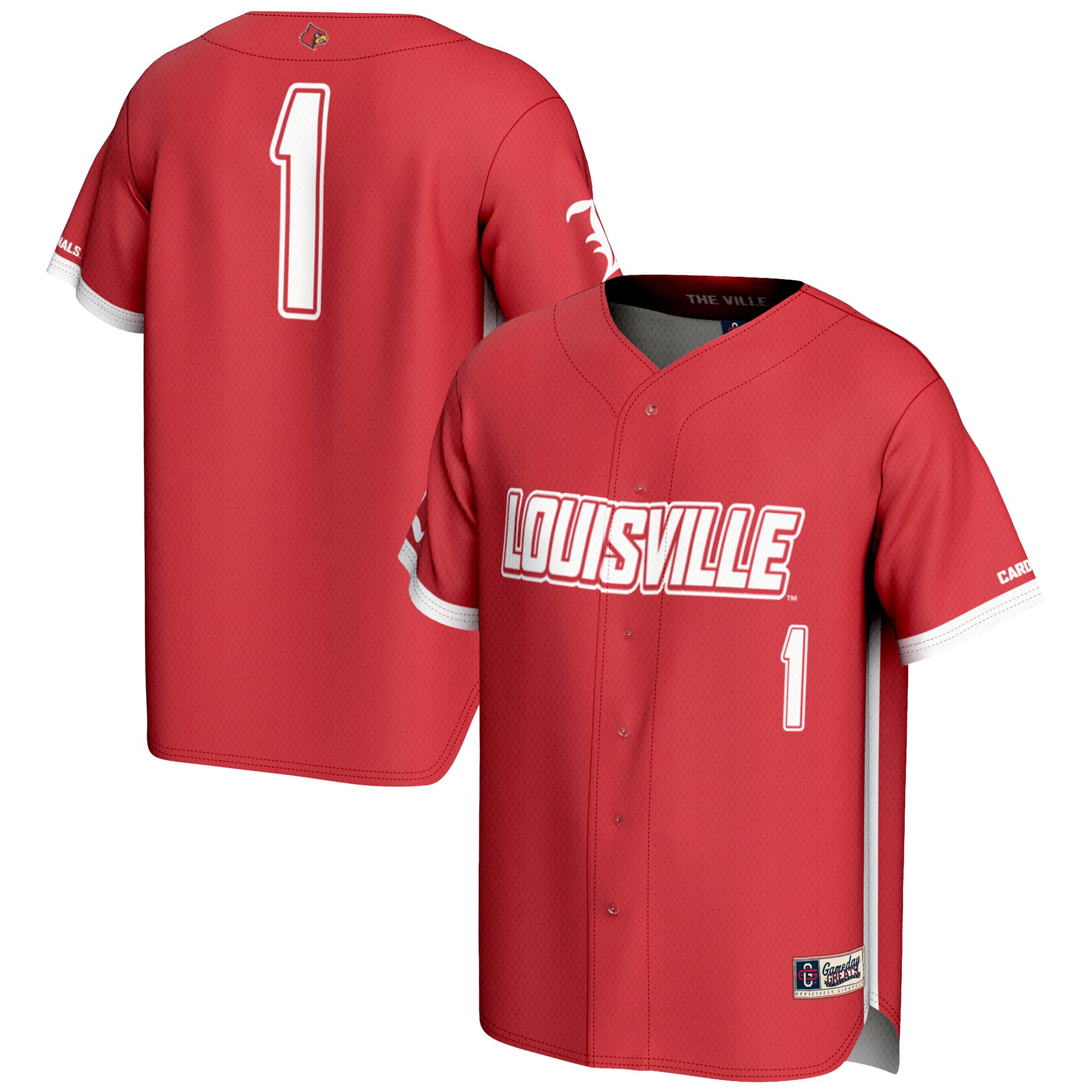Ultra-Light Louisville Cardinals Jersey No.1 Red NCAA College Baseball Fan Wear