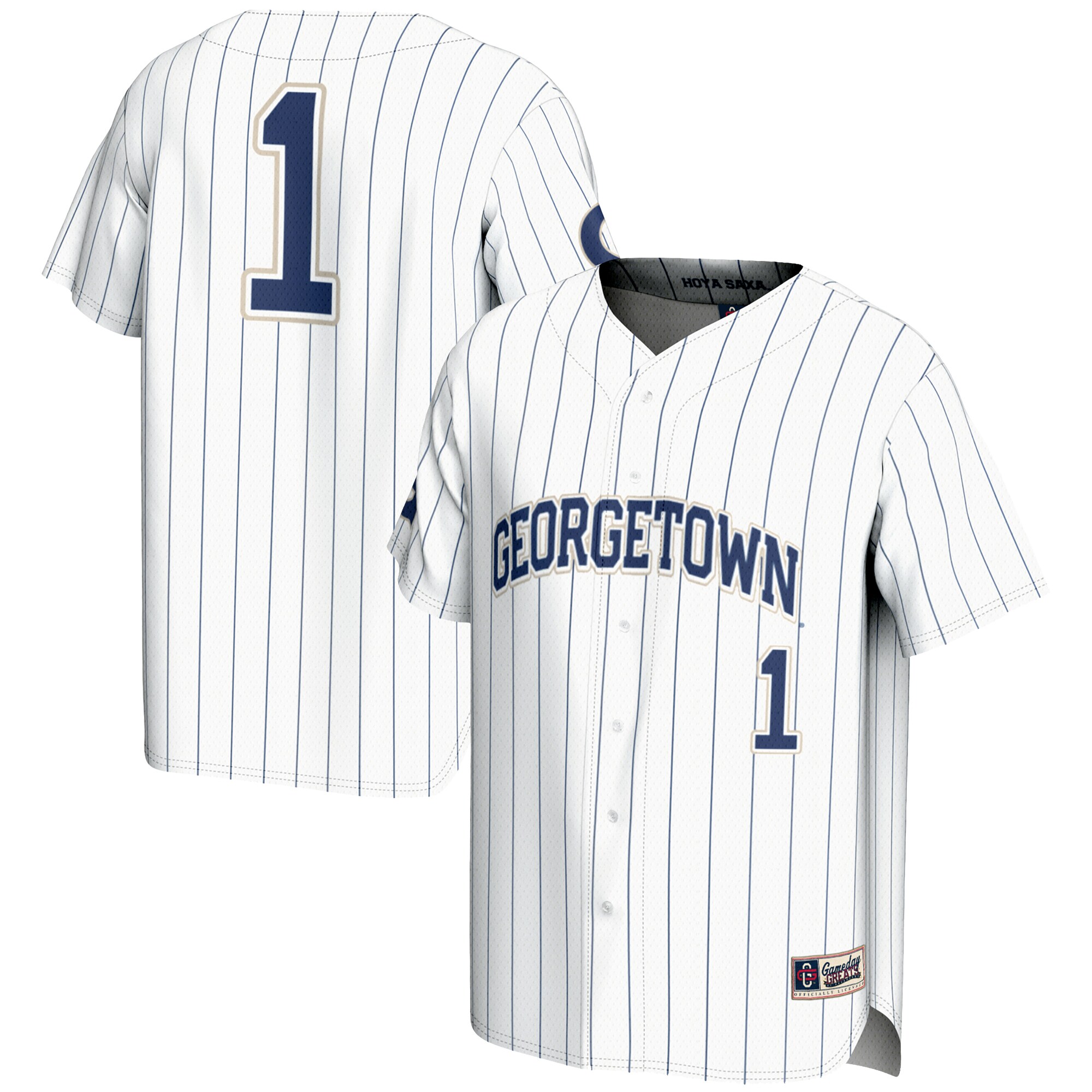 Baseball Fashion Georgetown Hoyas Game Jersey White NCAA College Baseball Fan Wear Baseball Fashion