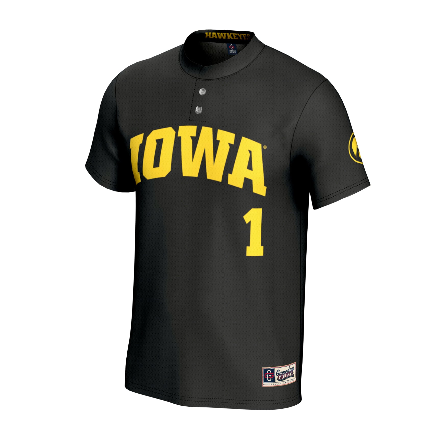 Black Softball Fashion Iowa Hawkeyes Game Jersey Black NCAA College Softball Fan Wear