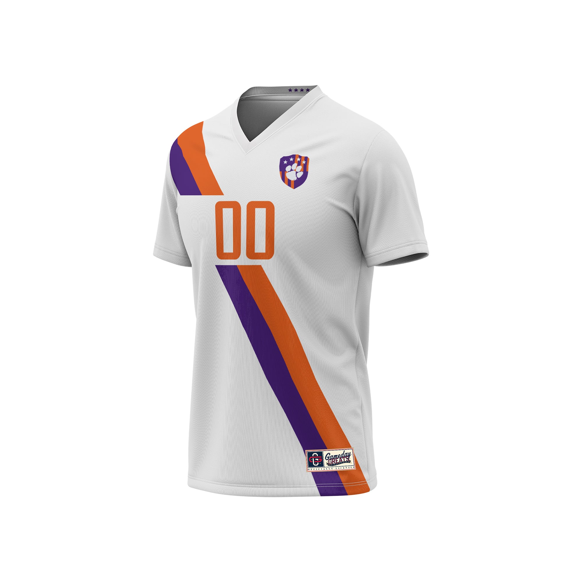 NIL Pick- Soccer Clemson Tigers Player Jersey White NCAA College Soccer Fan Wear NIL Pick- Soccer
