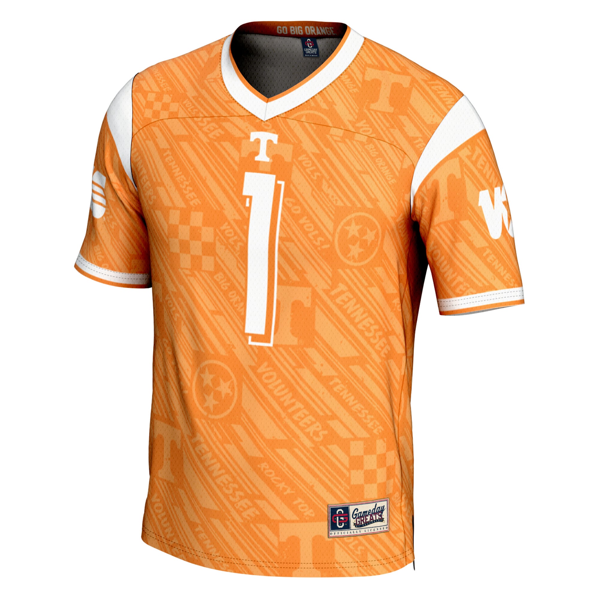 Highlight Print Fashion Tennessee Volunteers Game Jersey Orange NCAA College Football Fan Wear