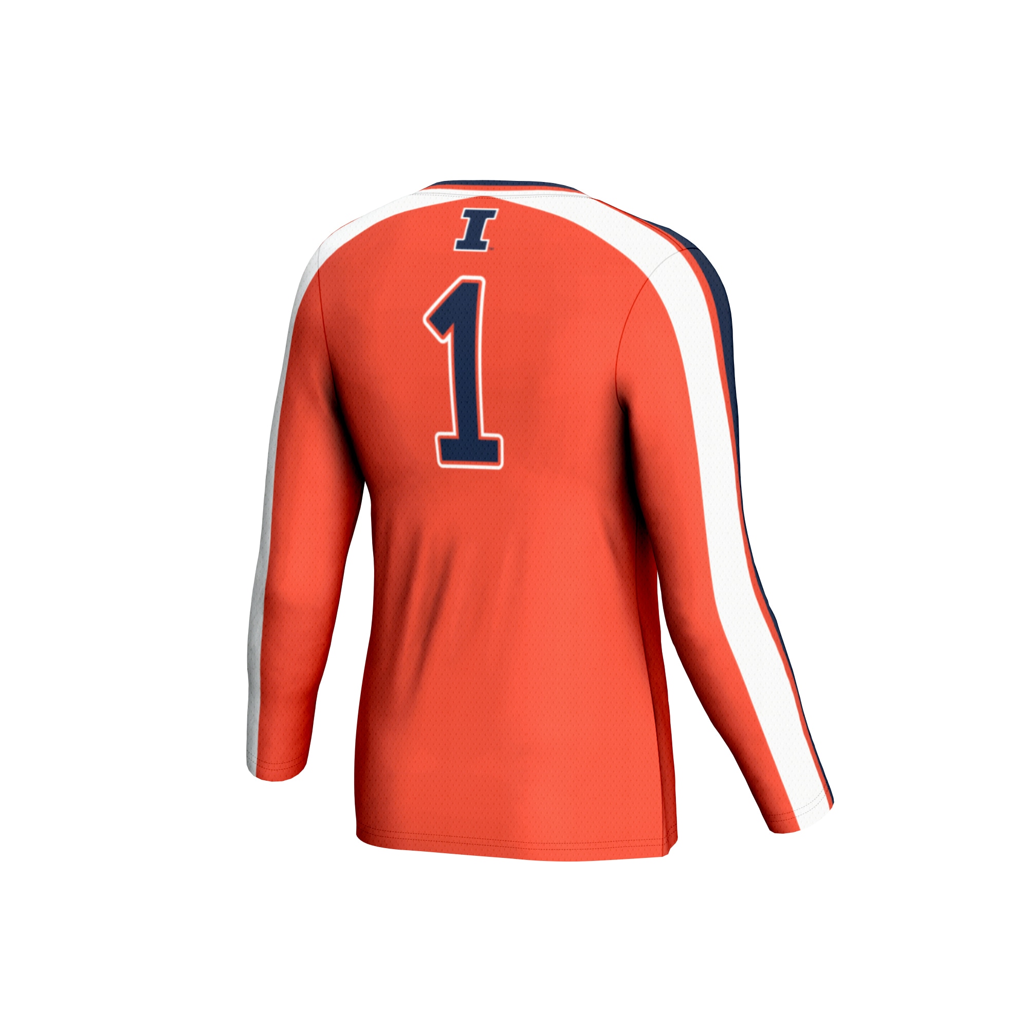 Volleyball Fashion Illinois Fighting Illini Game Jersey No.1 Orange NCAA College Volleyball Fan Wear Volleyball Fashion