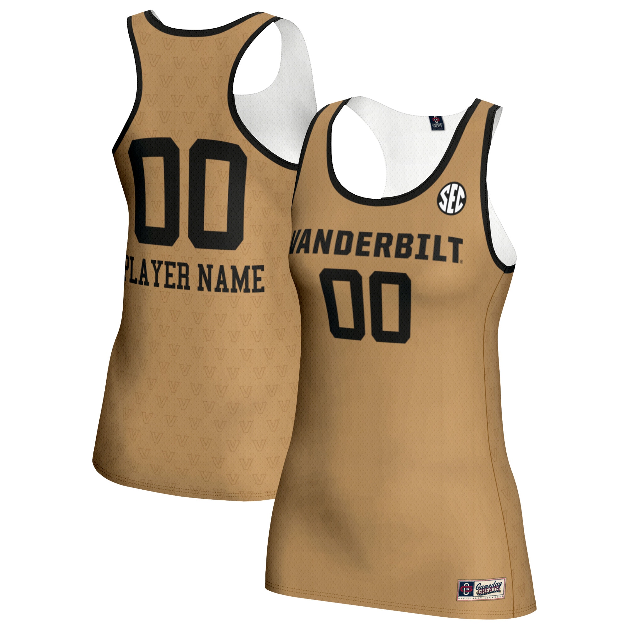 NIL Volleyball Fashion Vanderbilt Commodores Game Jersey Gold NCAA College Volleyball Fan Wear
