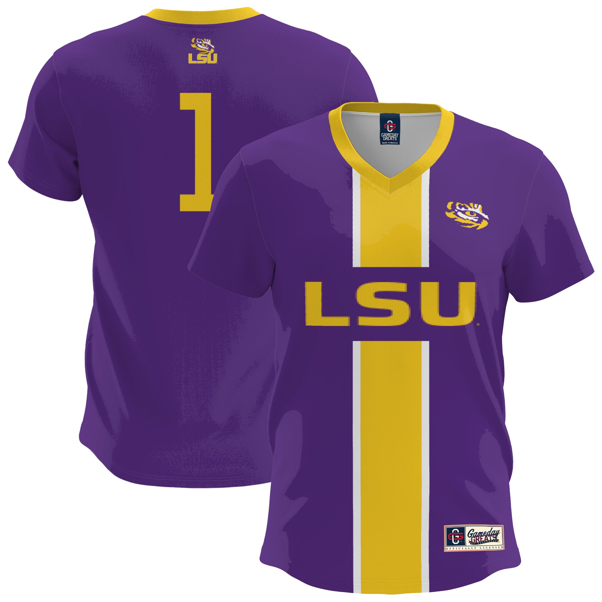 Soccer Fashion LSU Tigers Game Jersey Purple NCAA College Soccer Fan Wear