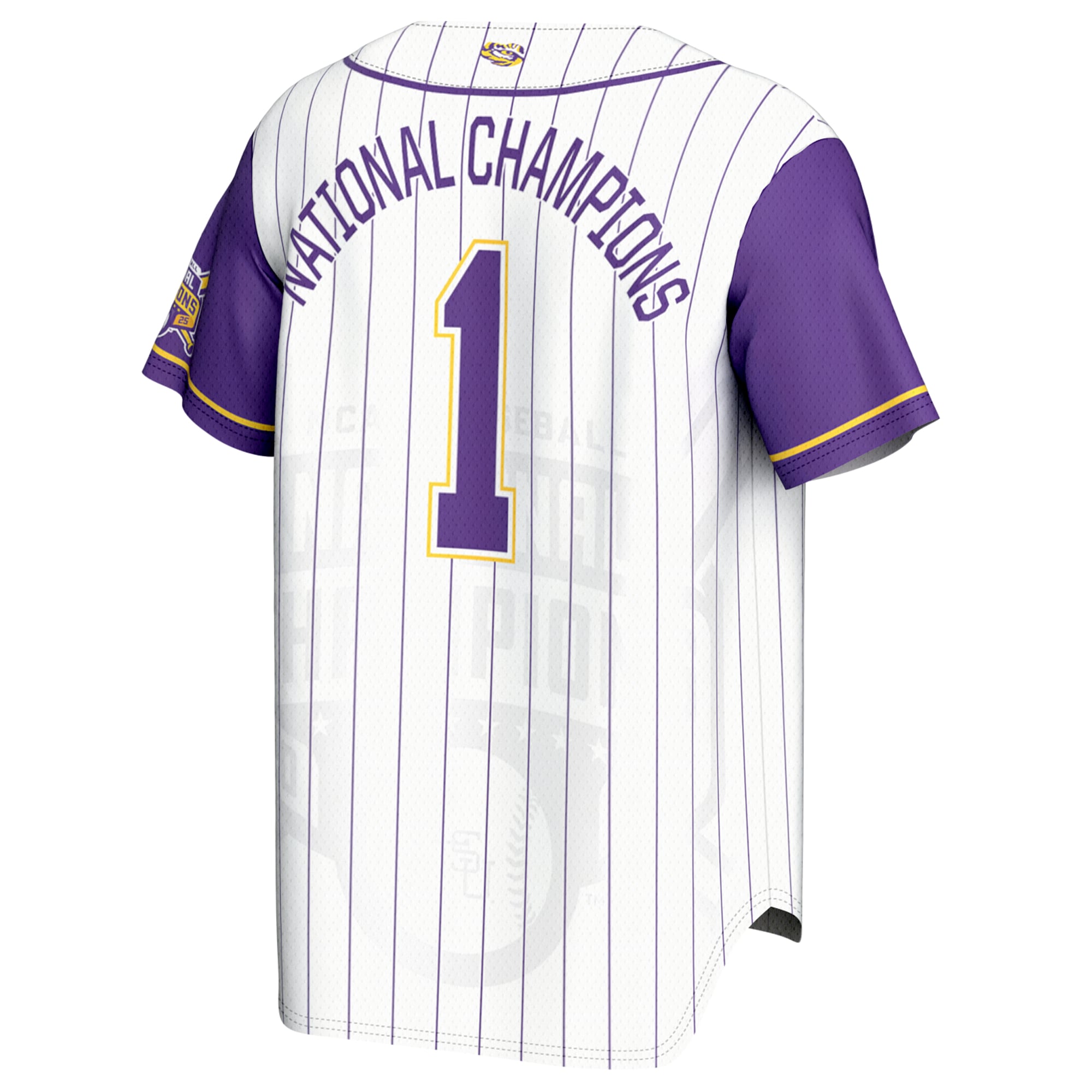Baseball Champions Baseball LSU Tigers Game Jersey No.1 White NCAA College Baseball Fan Wear