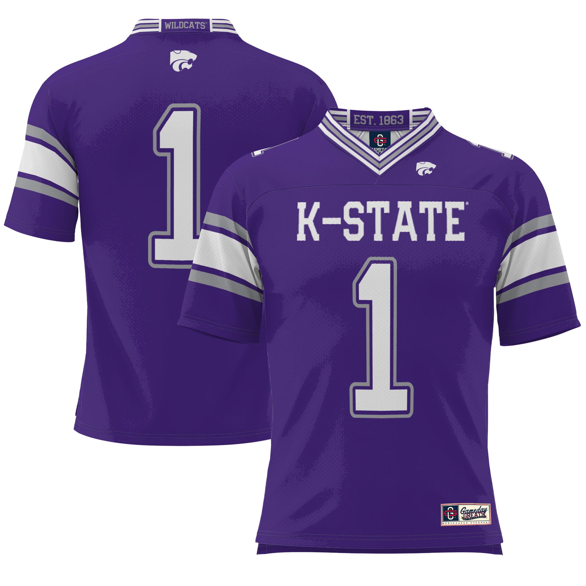 Endzone Kansas State Wildcats Game Jersey No.1 Purple NCAA College Football Fan Wear