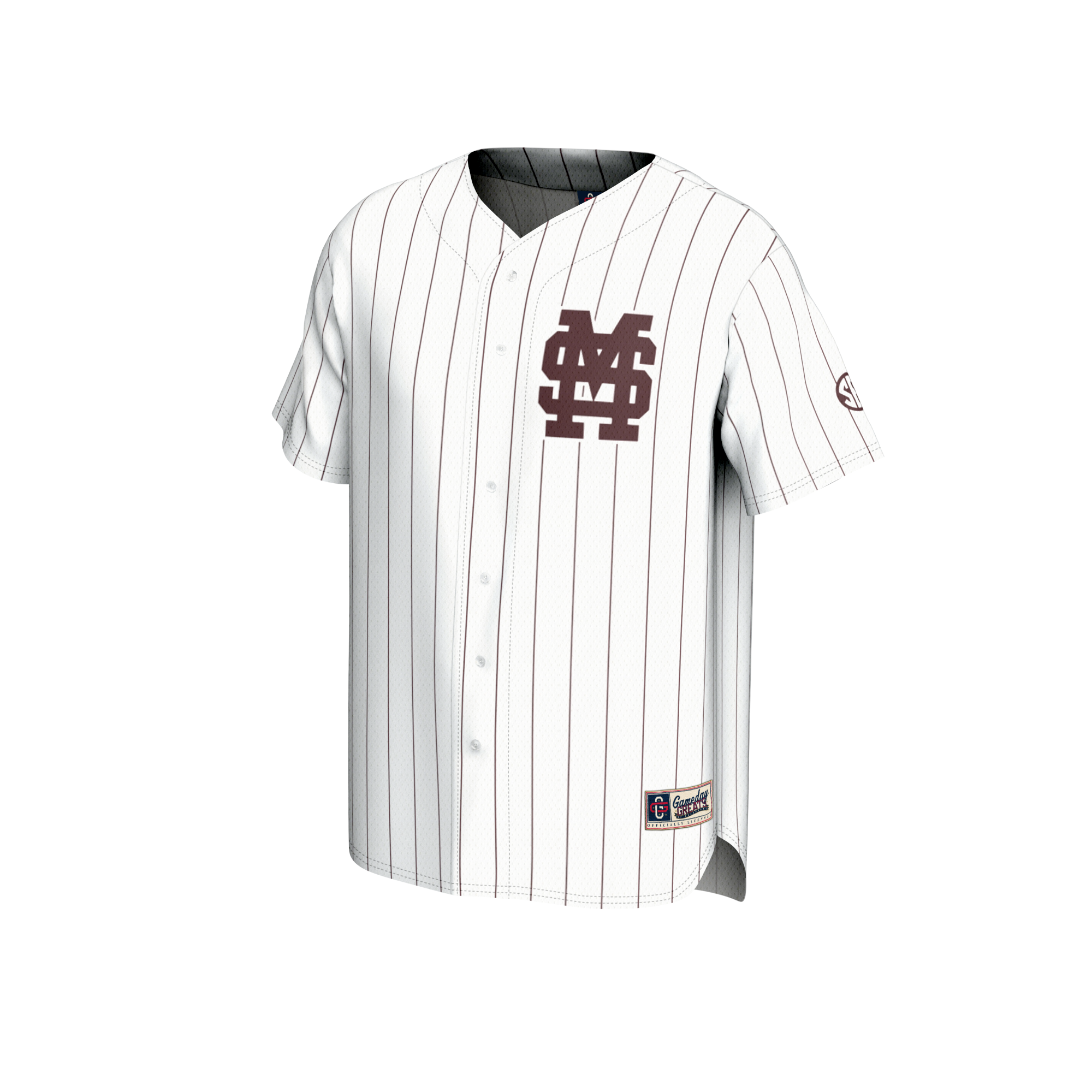 White Collegiate Baseball Mississippi State Bulldogs Game Jersey White NCAA College Baseball Fan Wear White Collegiate Baseball
