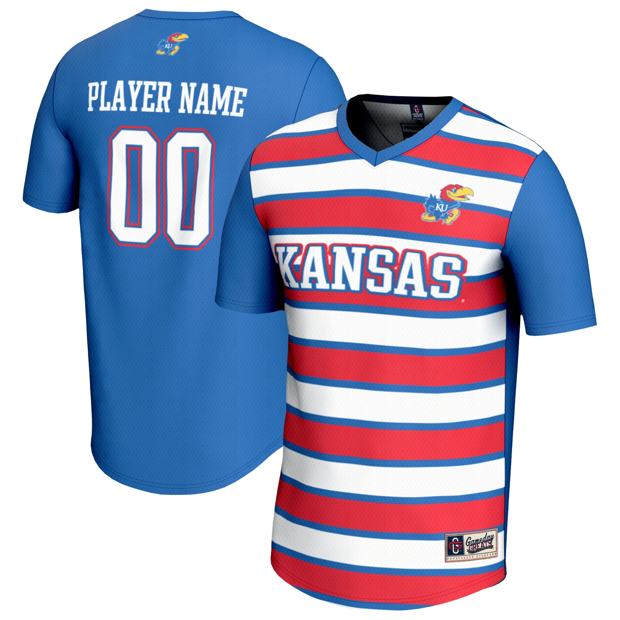 NIL Pick Collegiate Kansas Jayhawks Player Jersey Royal NCAA College Volleyball Fan Wear