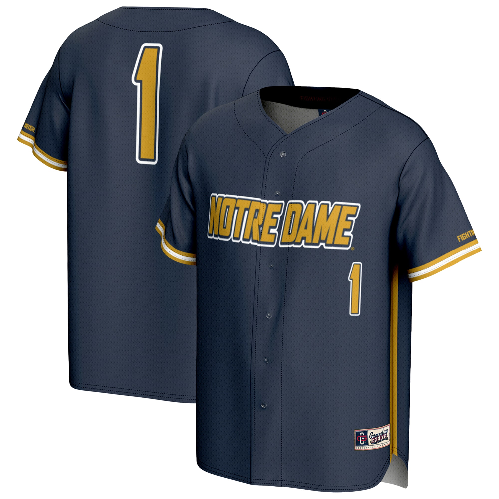 Baseball Fashion Notre Dame Fighting Irish Game Jersey Navy NCAA College Baseball Fan Wear