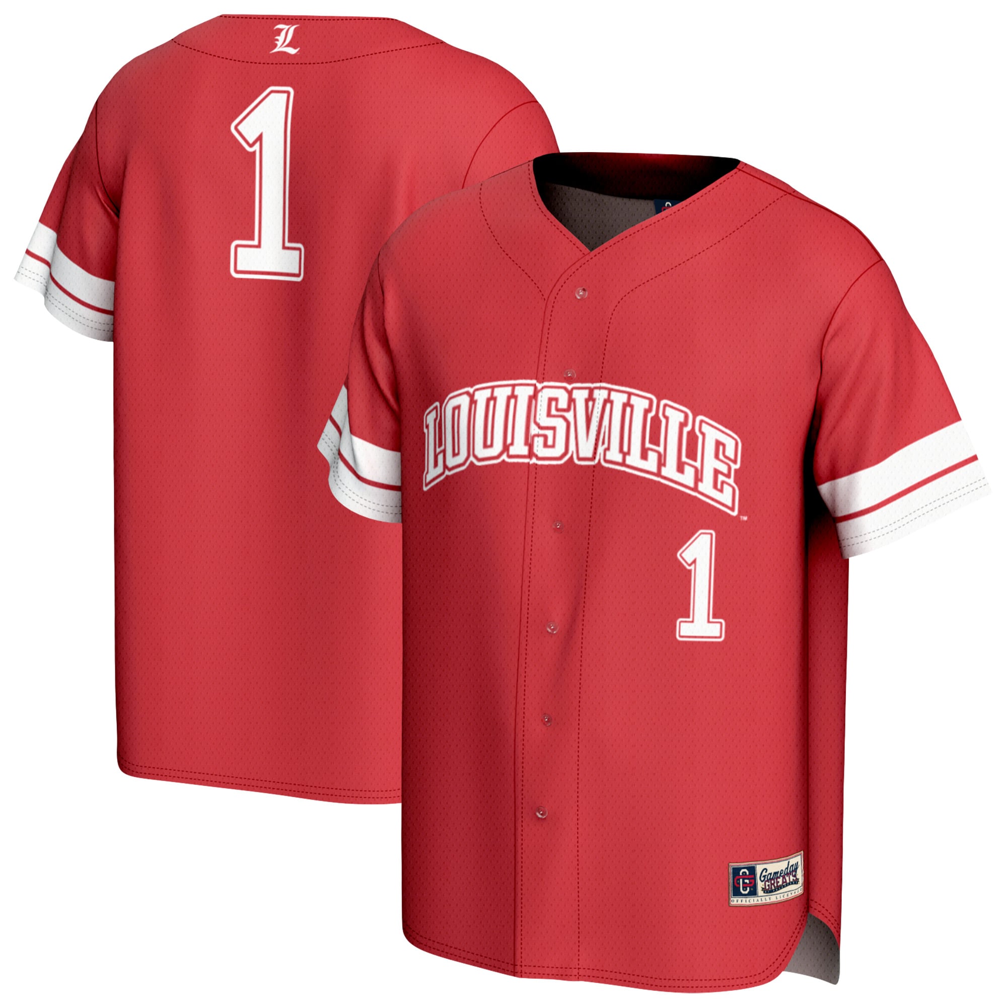 Collegiate Baseball Fashion Louisville Cardinals Game Jersey No.1 Red NCAA College Baseball Fan Wear
