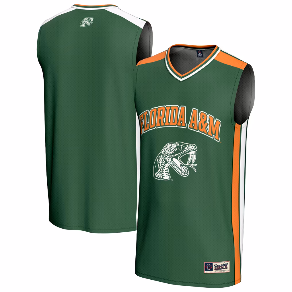 Basketball Florida A&M Rattlers Game Jersey Green NCAA College Basketball Fan Wear