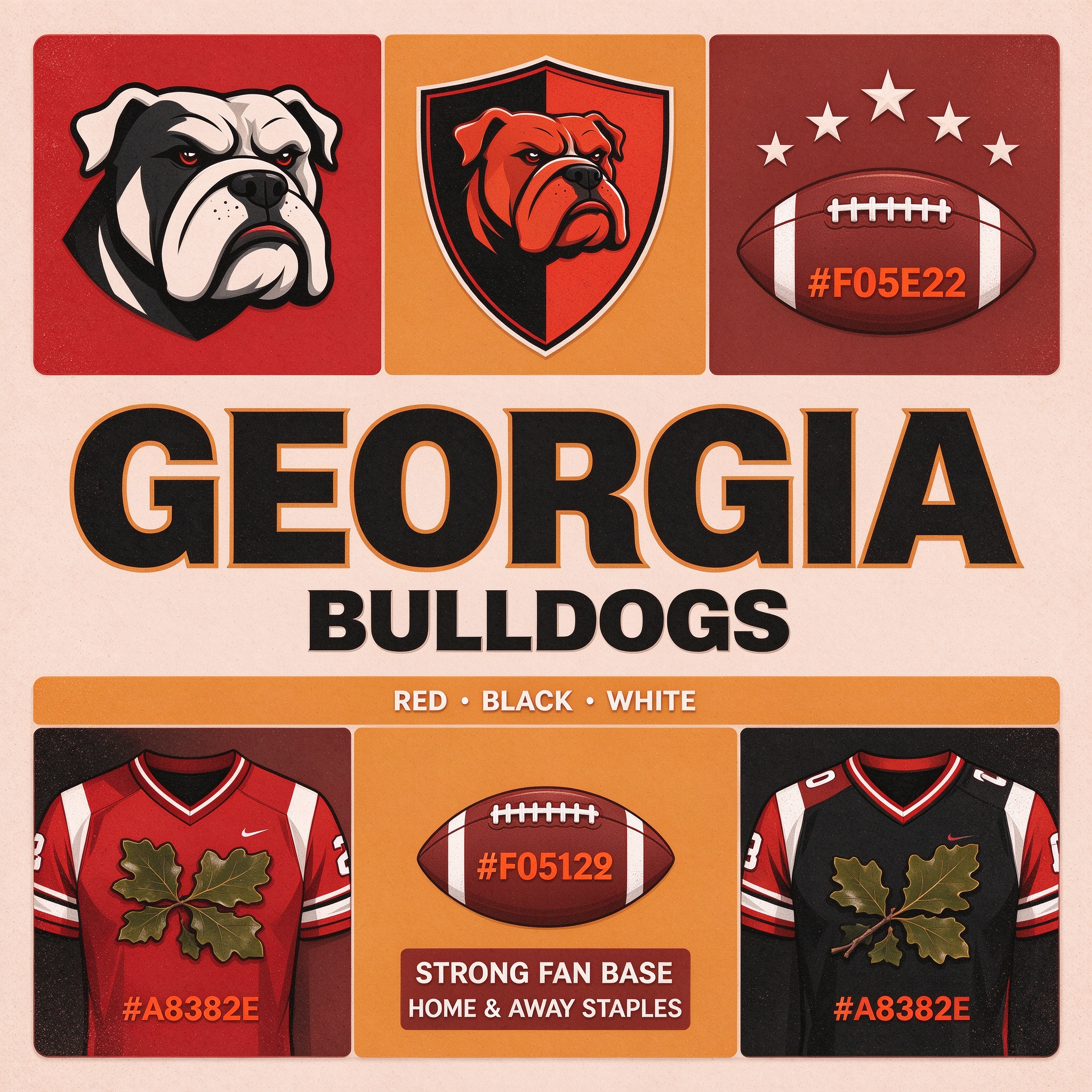 Georgia Bulldogs NCAA category graphic, original bulldog shield badge design, red home white away college football apparel banner, Georgia fan merchandise, CollegeKit Hub
