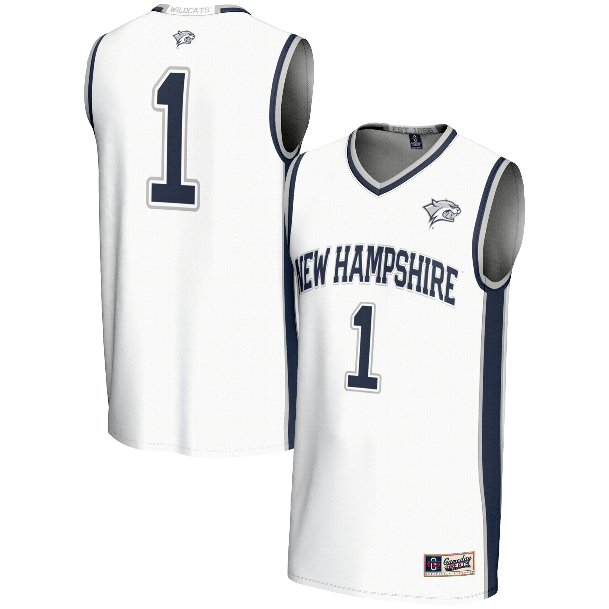 Basketball New Hampshire Wildcats Game Jersey White NCAA College Basketball Fan Wear Basketball