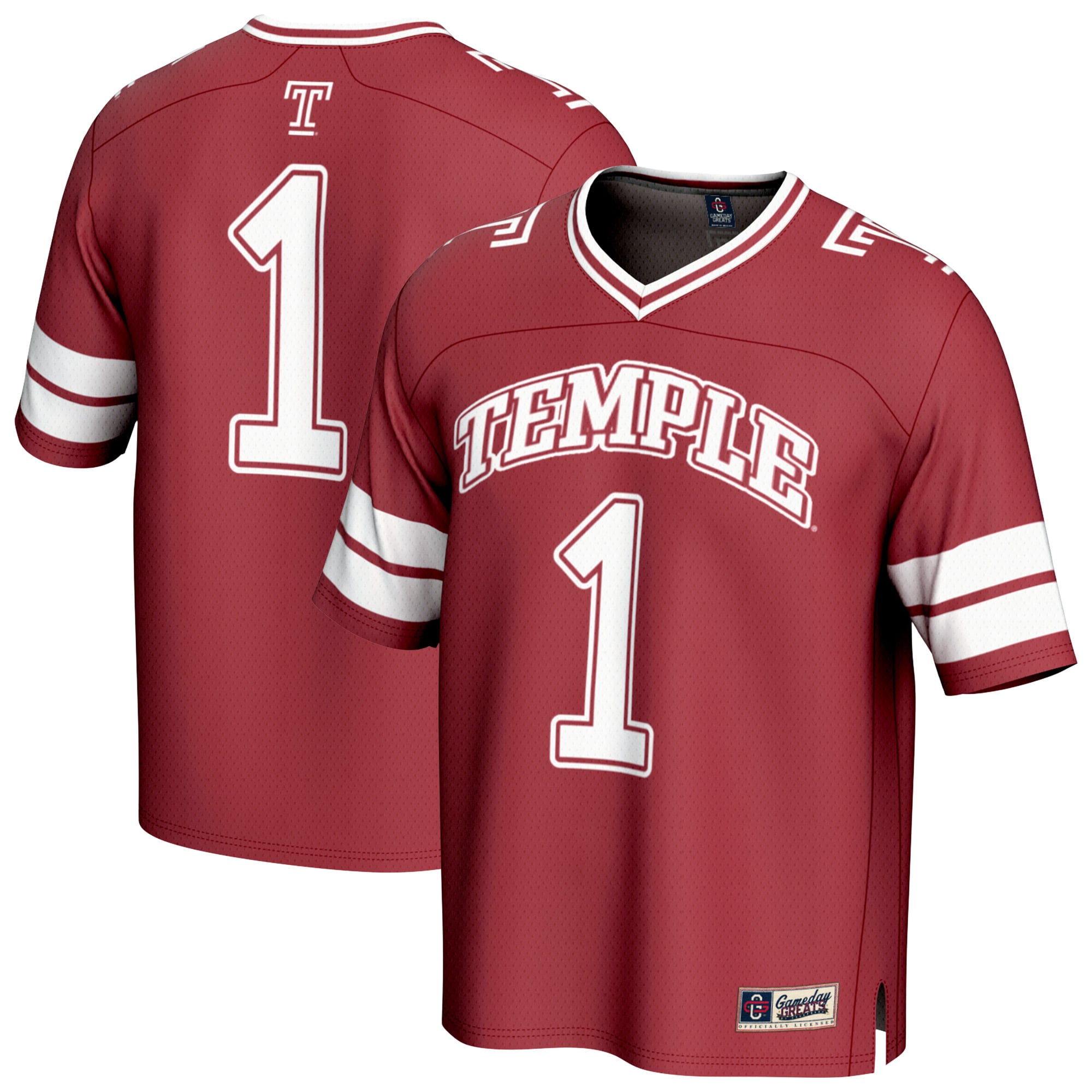 Cherry Temple Owls Jersey No.1 NCAA College Football Fan Wear Cherry