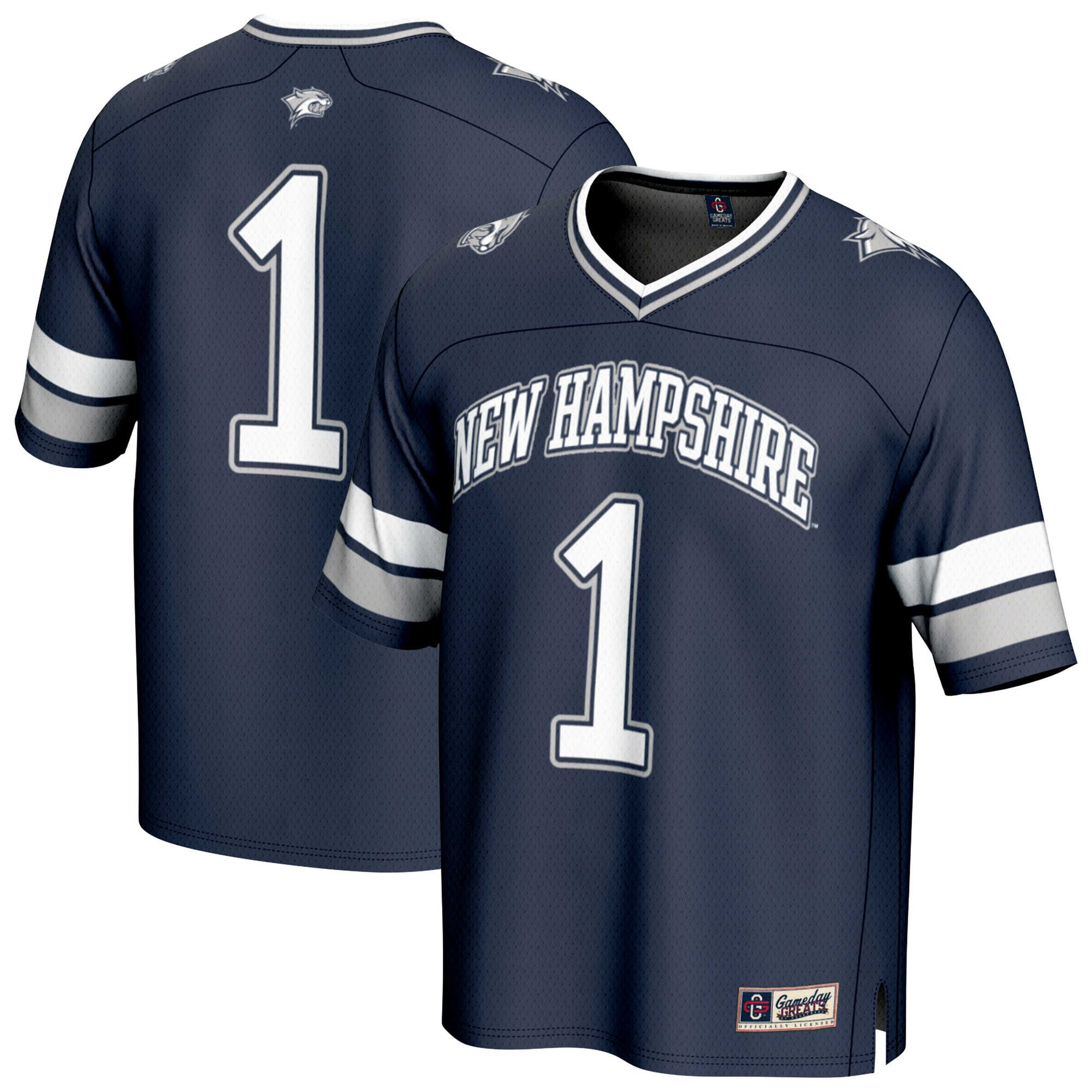 Collegiate Fashion New Hampshire Wildcats Game Jersey Navy NCAA College Football Fan Wear