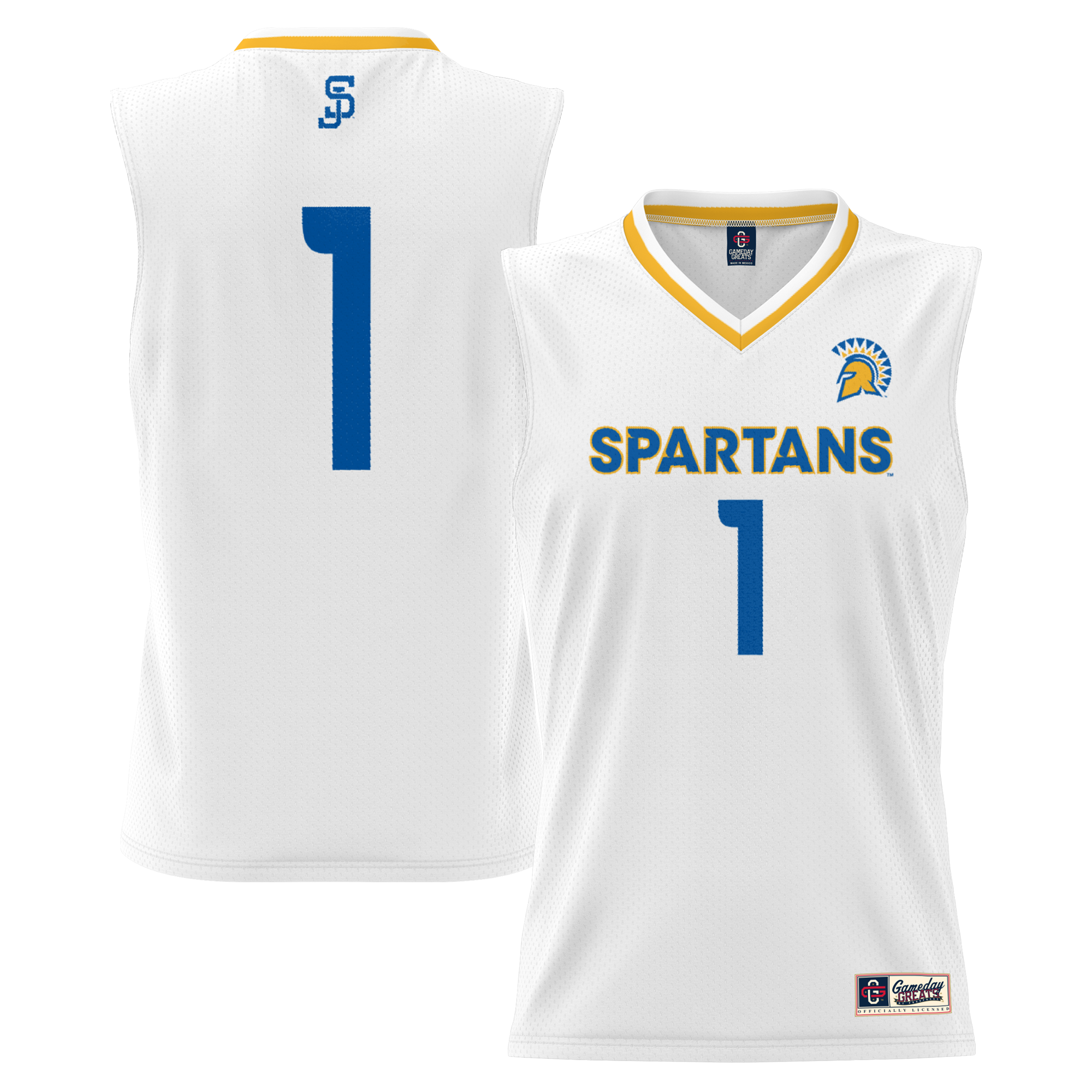 Featherweight San Jose State Spartans Jersey No.1 White NCAA College Basketball Fan Wear
