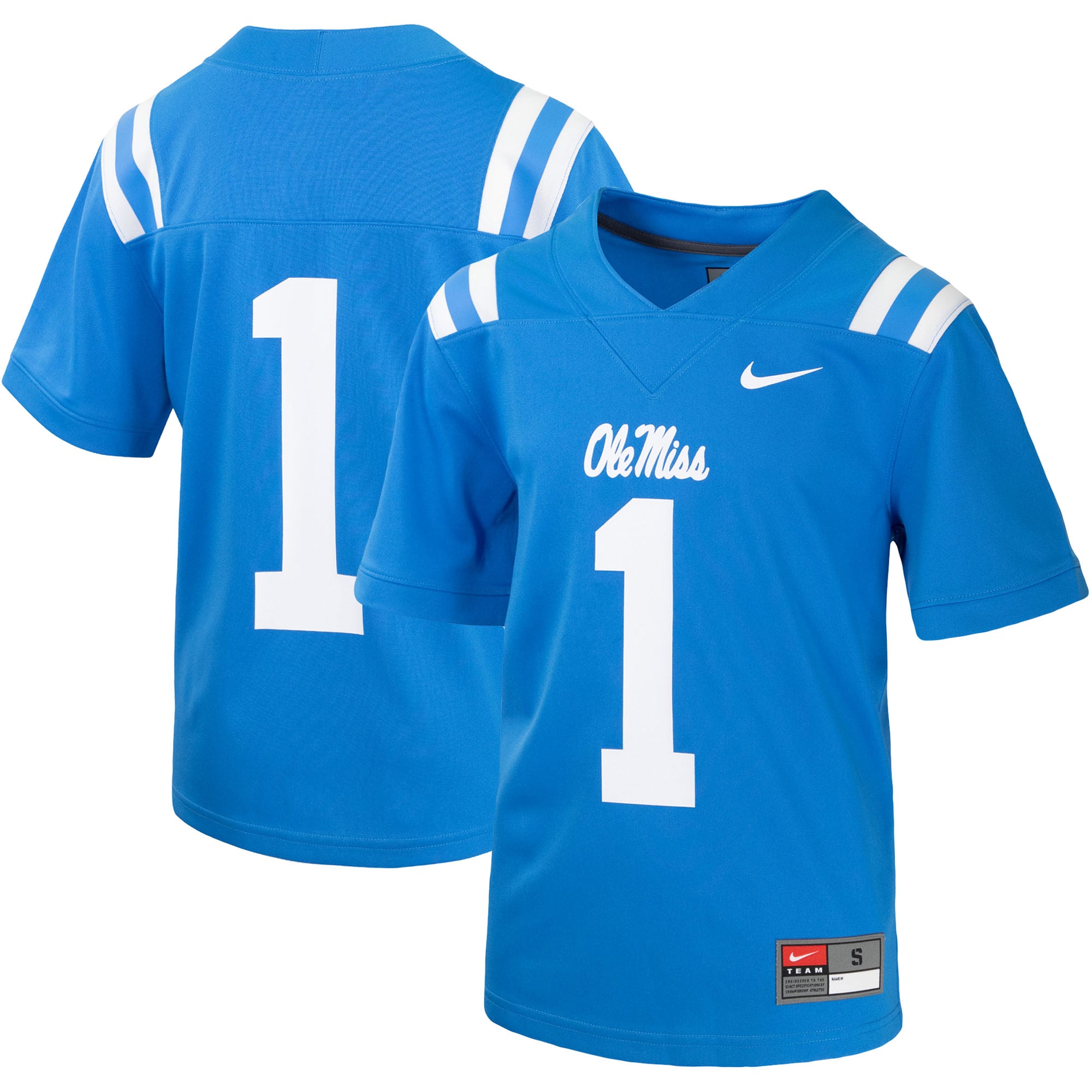 Ole Miss Rebels Untouchable Jersey No.1 Powder Blue NCAA College Football Fan Wear