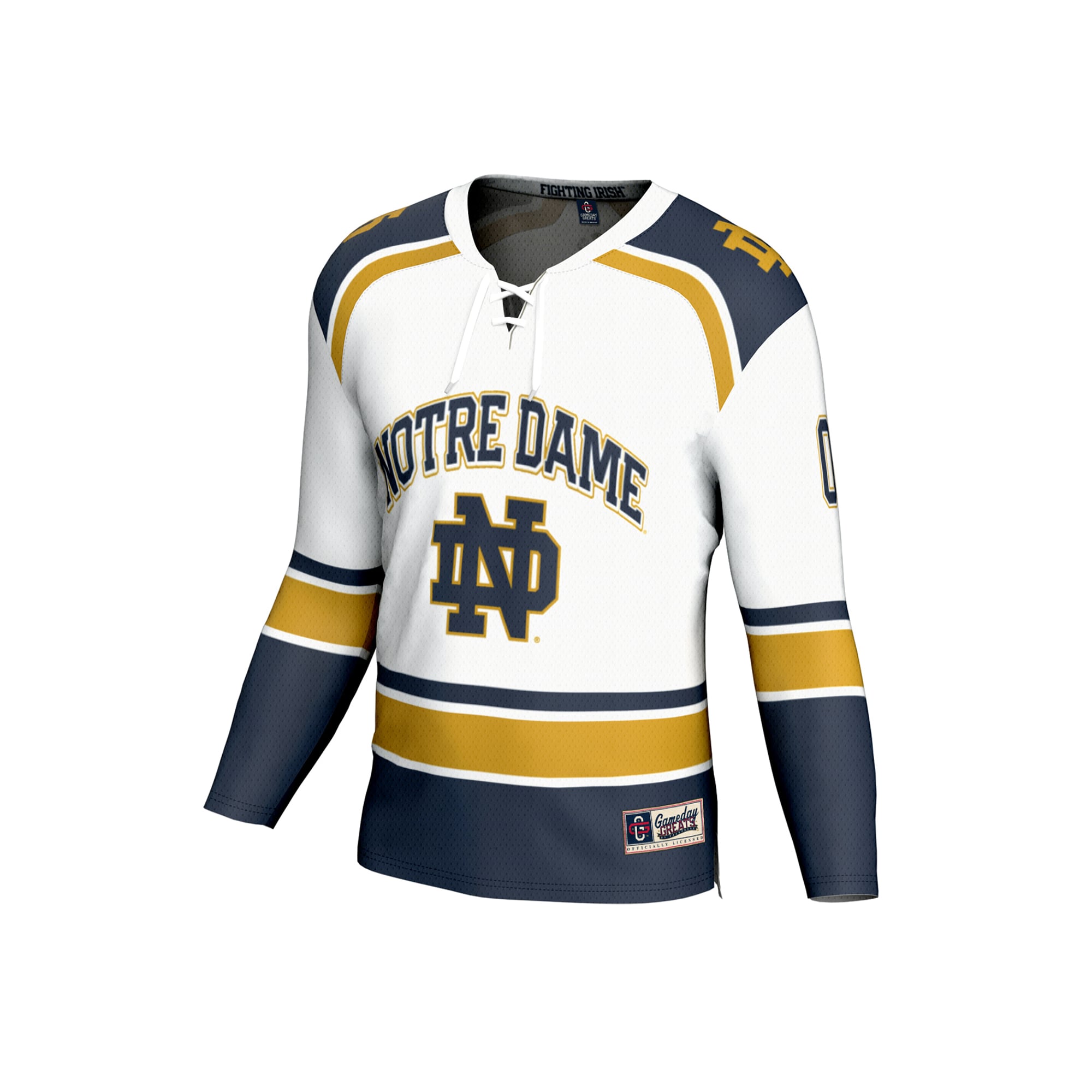 Hockey NIL Pick- Notre Dame Fighting Irish Player Jersey White NCAA College Hockey Fan Wear