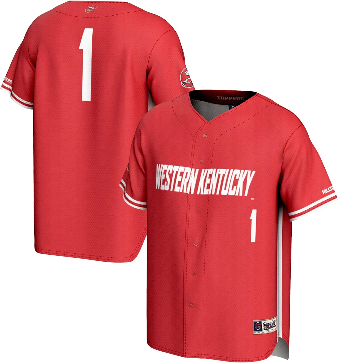 NIL Pick- Baseball Western Kentucky Hilltoppers Player Jersey Red NCAA College Baseball Fan Wear