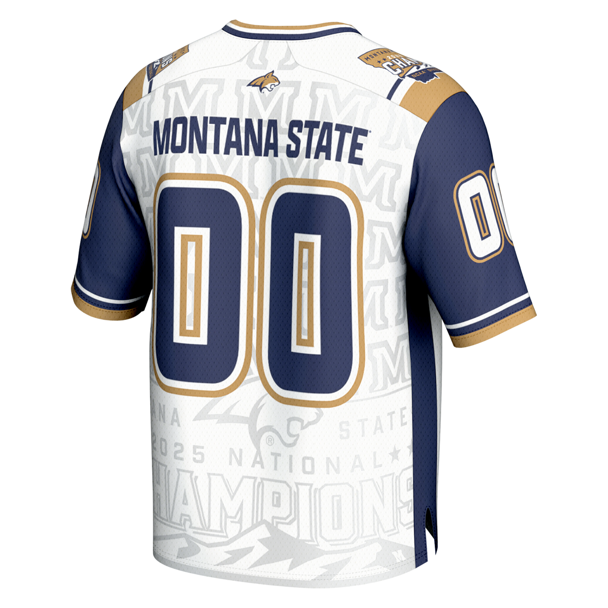 FCS Champions Commemorative Montana State Bobcats Game Jersey White NCAA College Football Fan Wear FCS Champions Commemorative