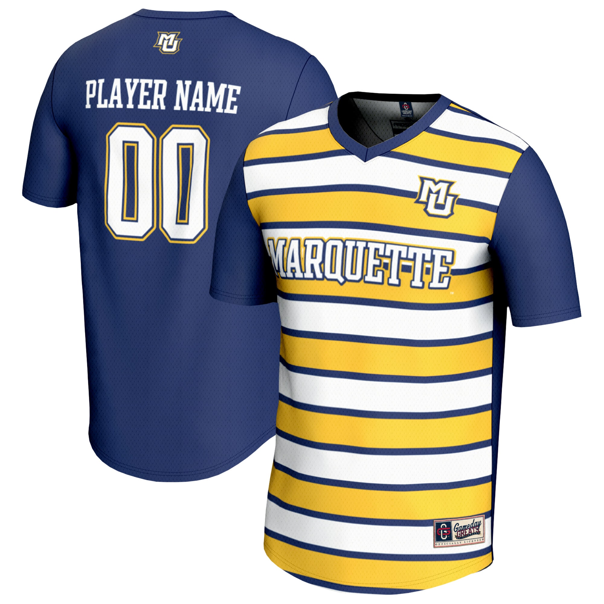 NIL Pick- Collegiate Marquette Golden Eagles Player Jersey Blue NCAA College Soccer Fan Wear NIL Pick- Collegiate