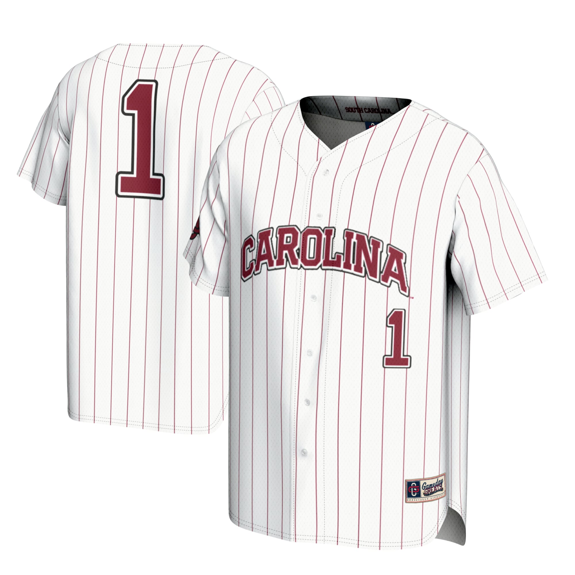 Baseball South Carolina Gamecocks Game Jersey No.1 White NCAA College Baseball Fan Wear