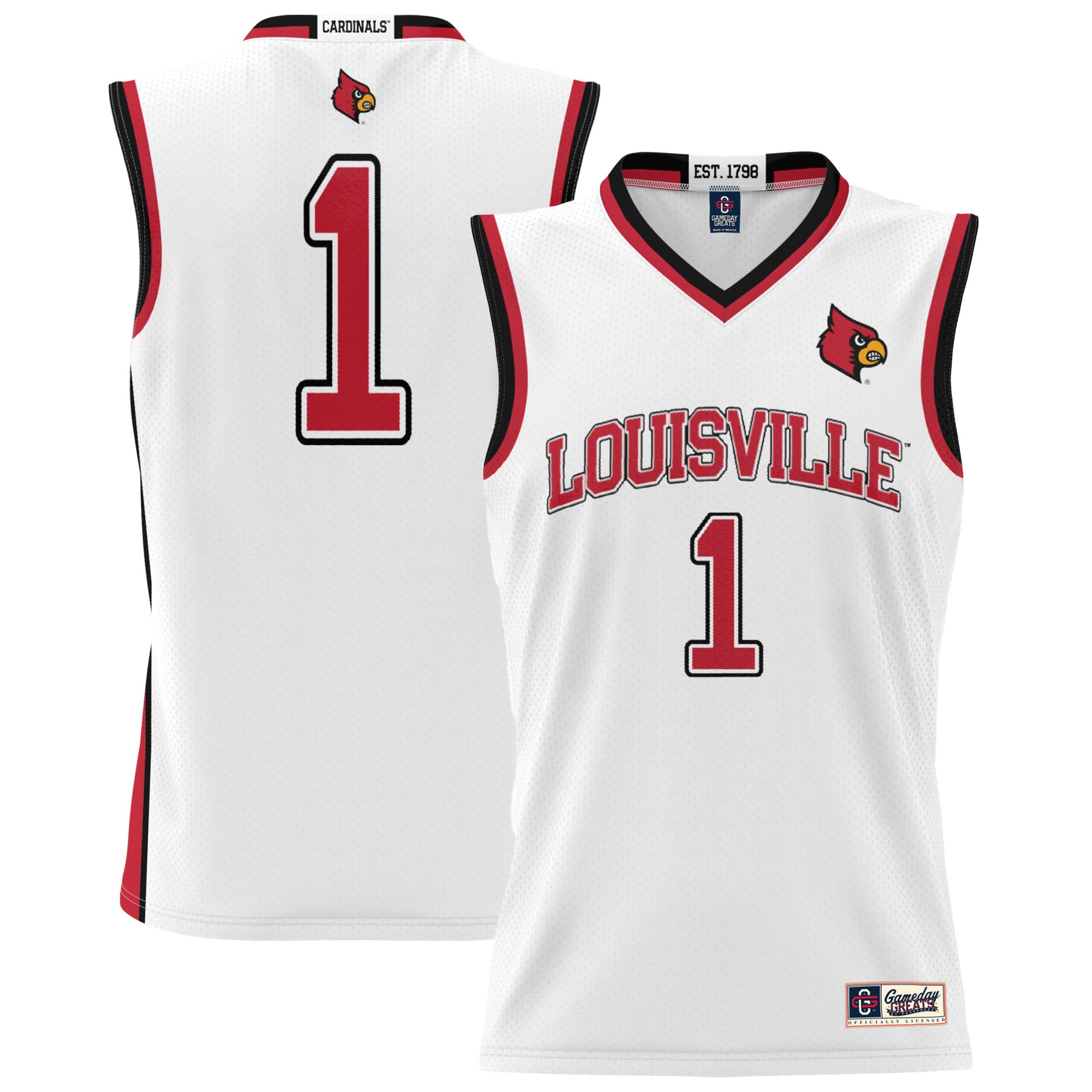 Basketball Louisville Cardinals Game Jersey White NCAA College Basketball Fan Wear Basketball