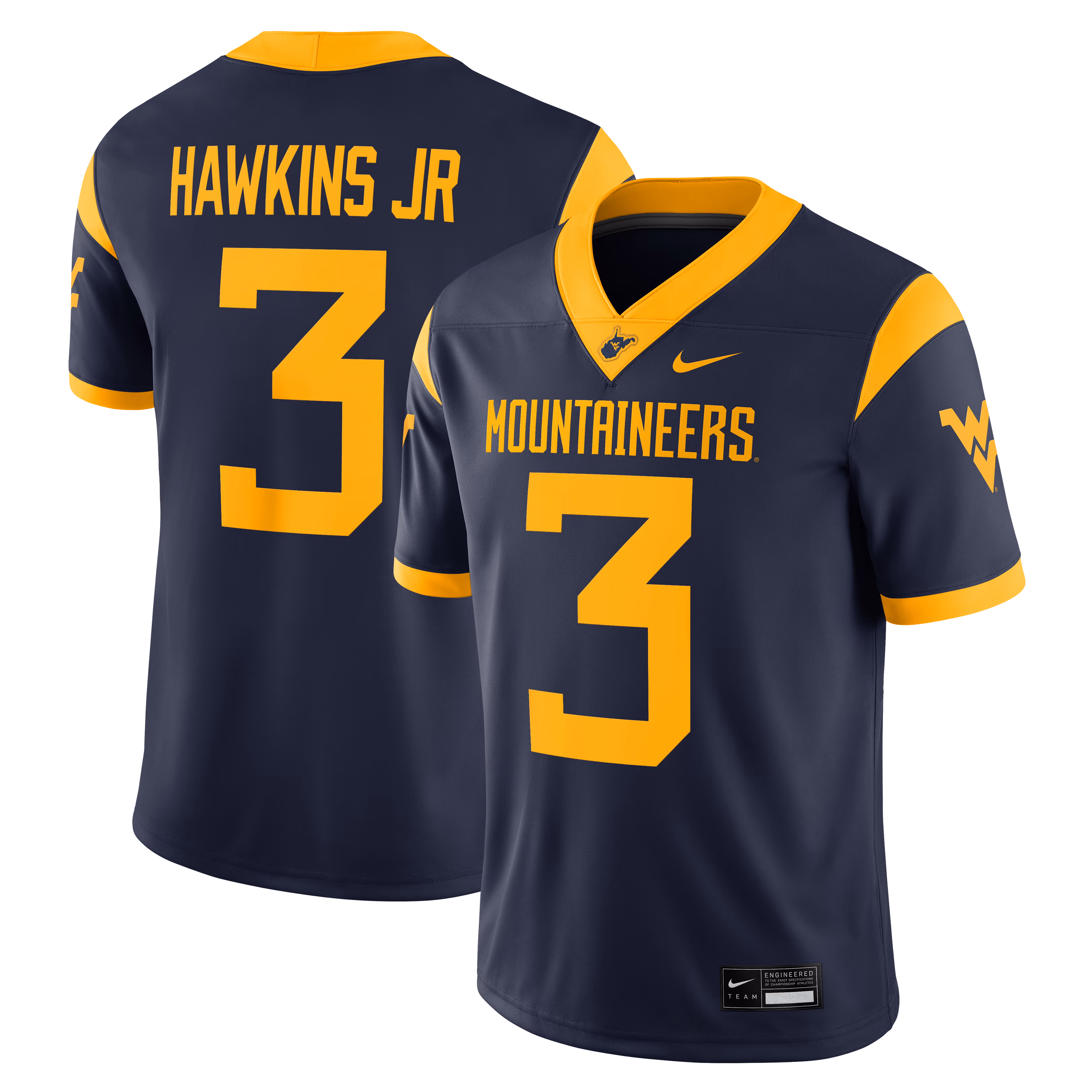 Michael Hawkins Jr West Virginia Mountaineers Game Jersey Navy NCAA College Football Fan Wear