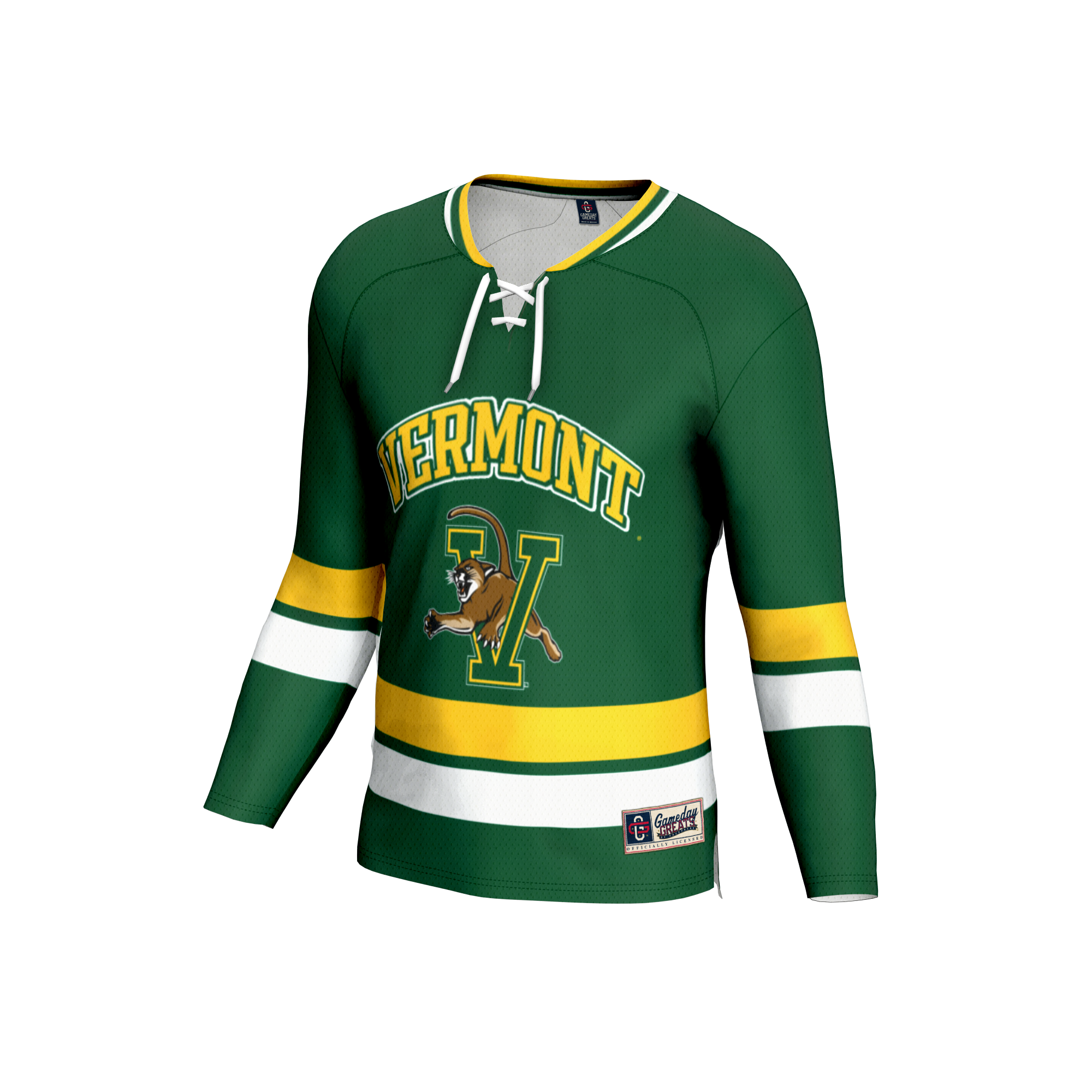 Hockey Fashion Vermont Catamounts Jersey Green NCAA College Hockey Fan Wear