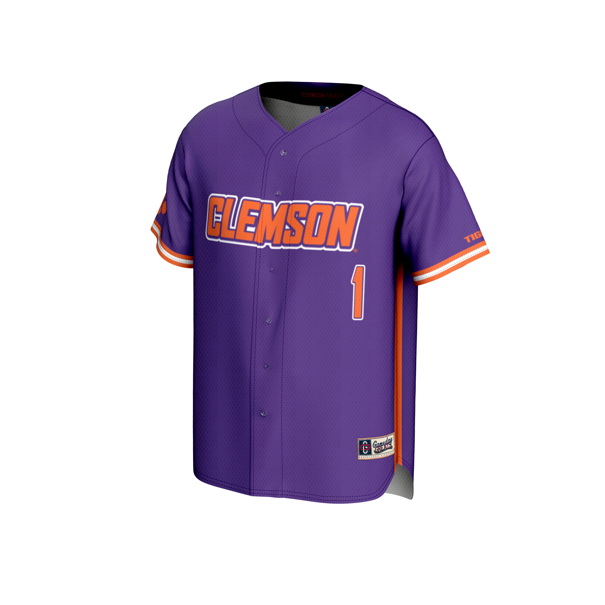 Baseball Fashion Clemson Tigers Game Jersey Purple NCAA College Baseball Fan Wear Baseball Fashion