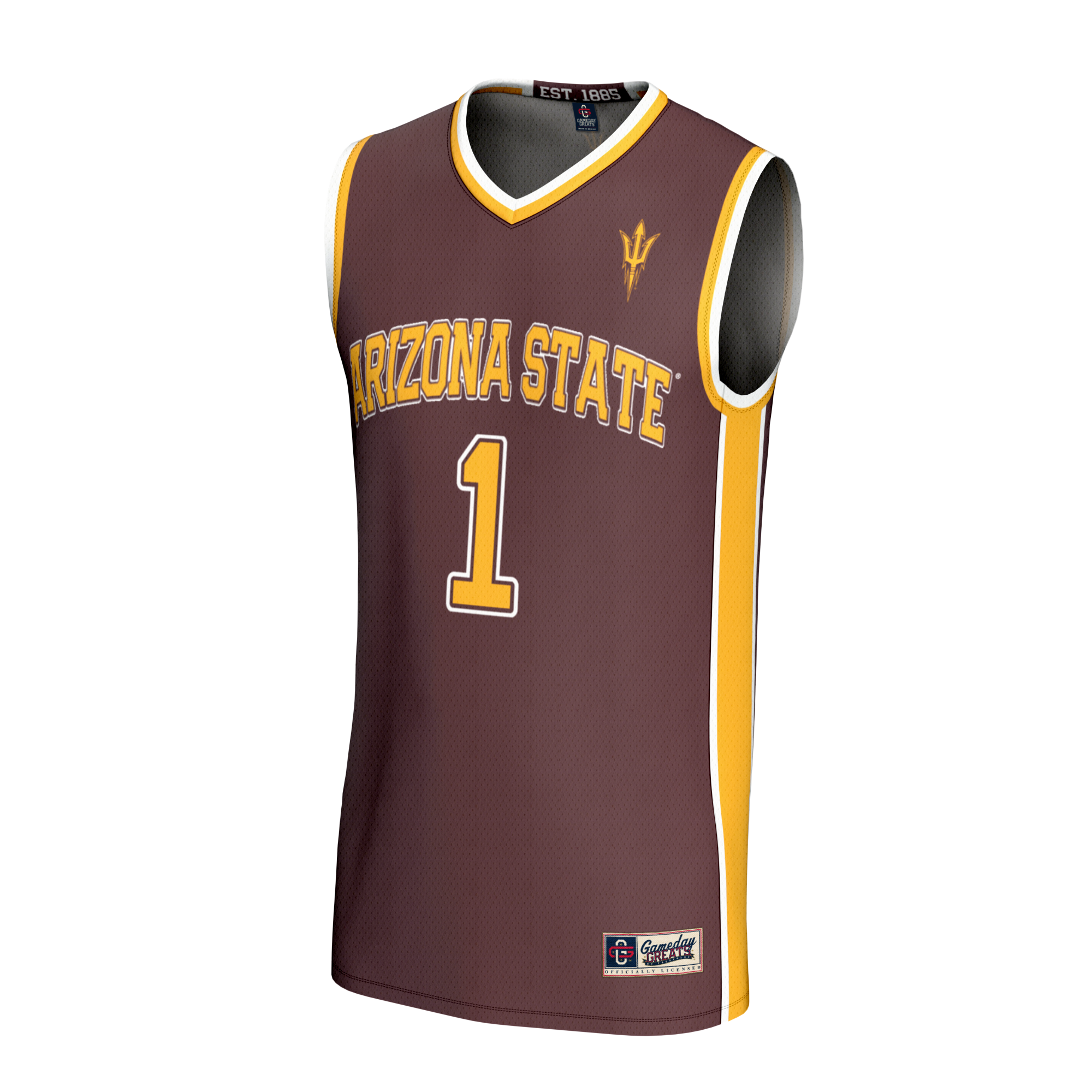 Fashion Arizona State Sun Devils Jersey No.1 Maroon NCAA College Basketball Fan Wear
