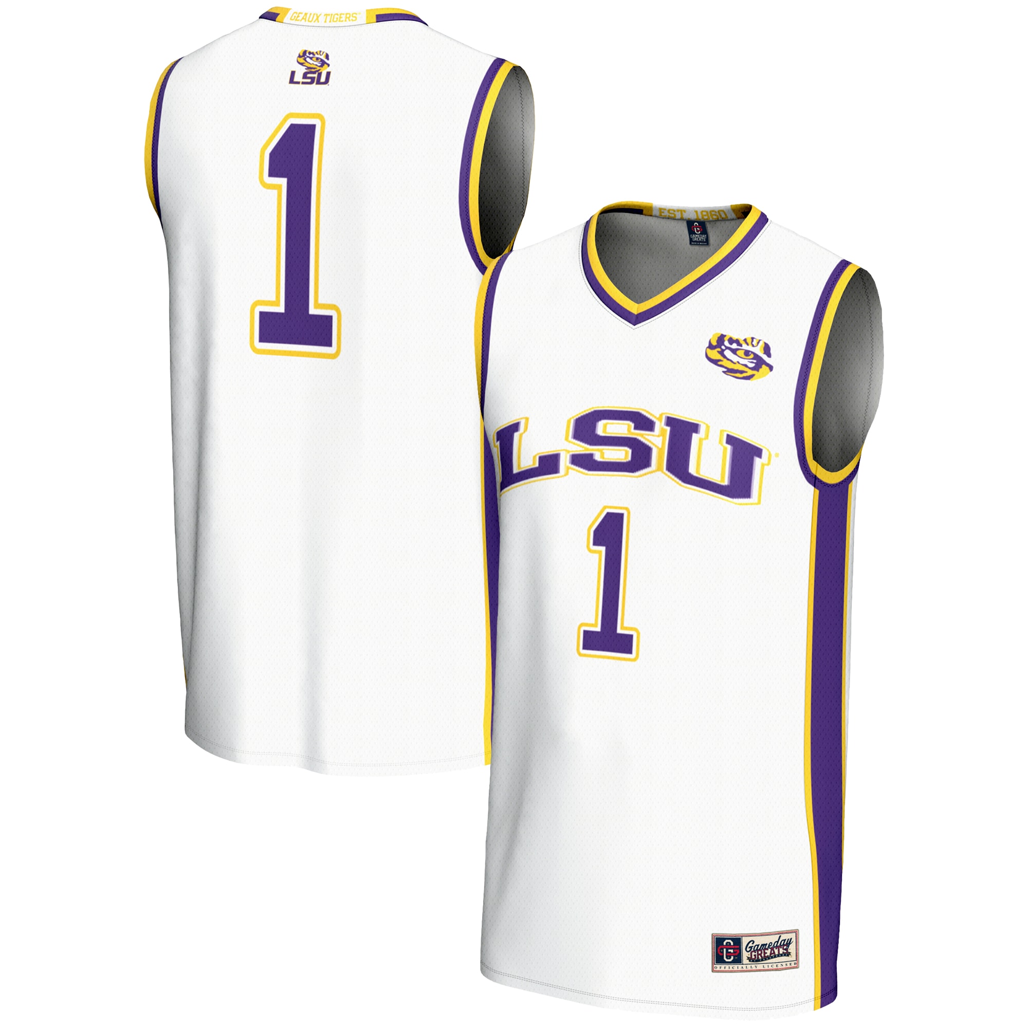 Basketball LSU Tigers Game Jersey White NCAA College Basketball Fan Wear