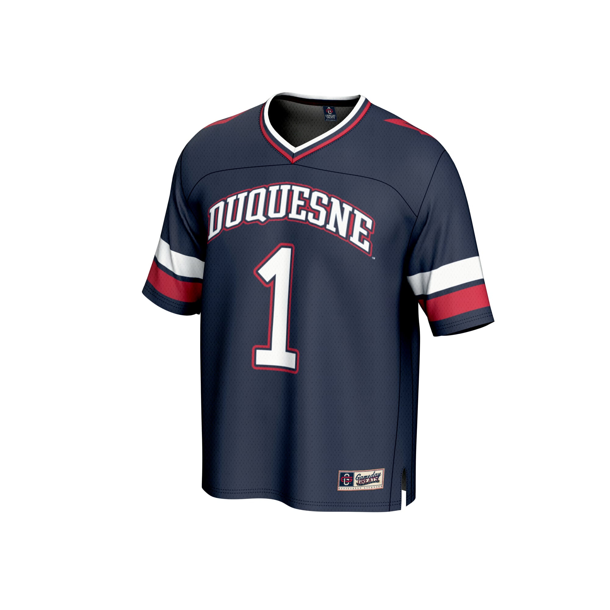 Collegiate Fashion Duquesne Dukes Game Jersey No.1 Navy NCAA College Football Fan Wear