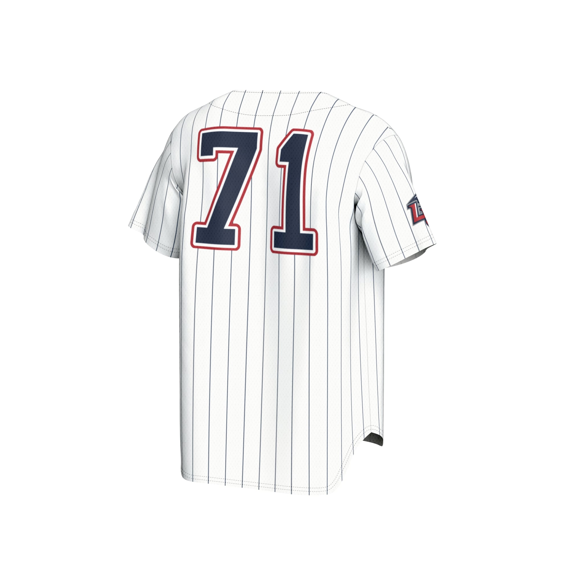 Collegiate Baseball Fashion Liberty Flames Game Jersey No.71 White NCAA College Baseball Fan Wear Collegiate Baseball Fashion