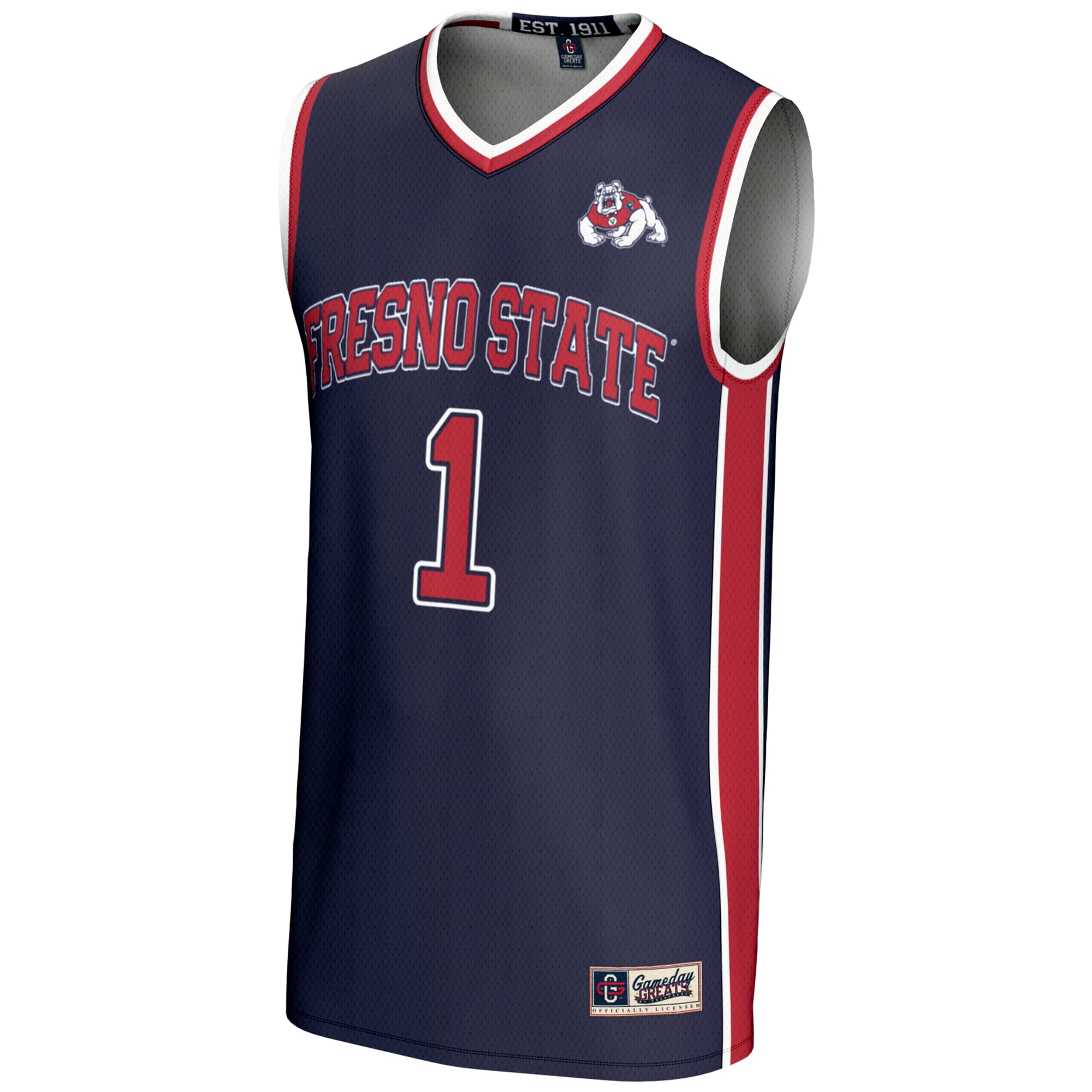Basketball Fresno State Bulldogs Game Jersey No.1 Navy NCAA College Basketball Fan Wear