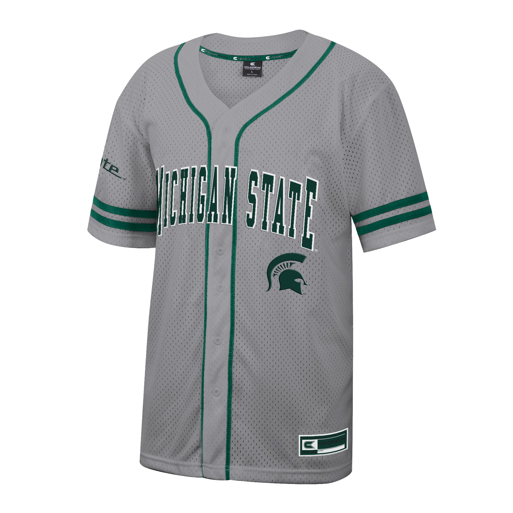 Free Spirited Baseball Michigan State Spartans Jersey Gray NCAA College Baseball Fan Wear