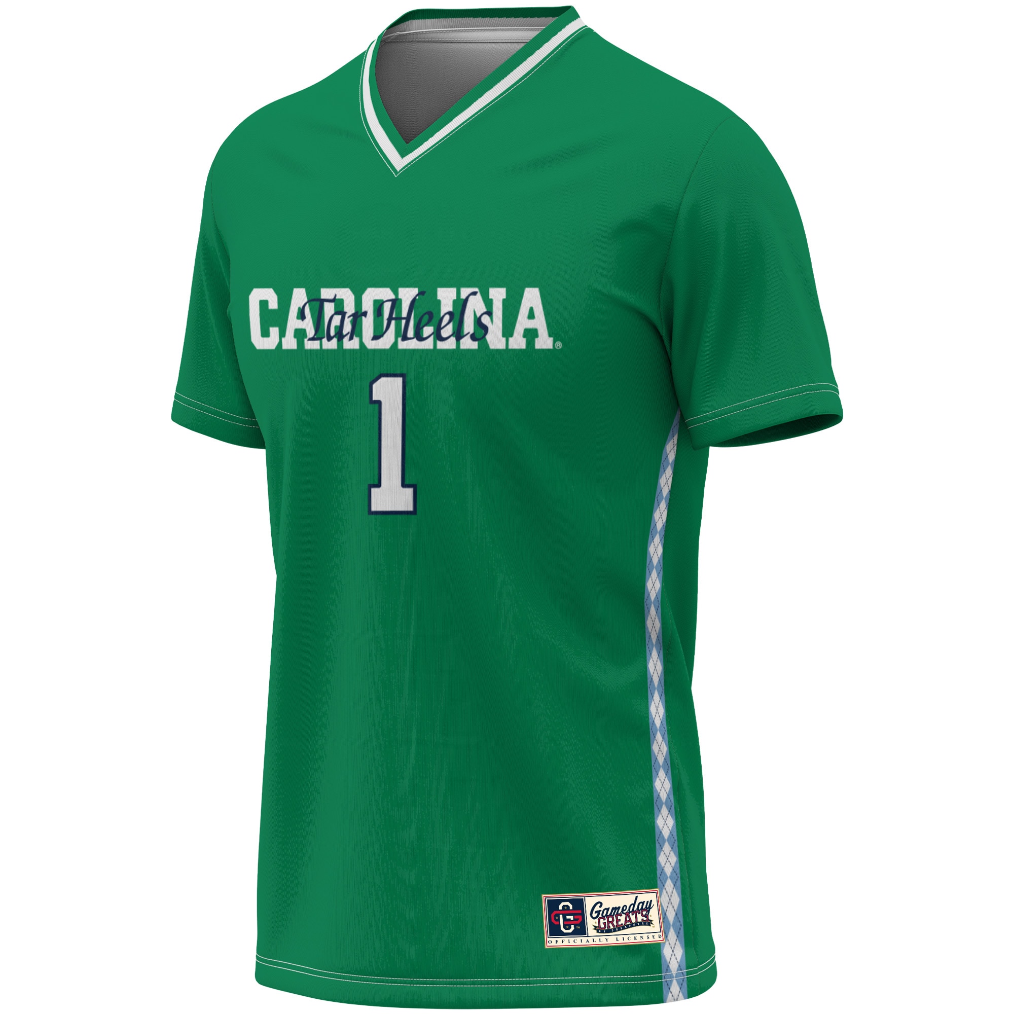 Soccer Fashion Goalie North Carolina Tar Heels Game Jersey Green NCAA College Soccer Fan Wear