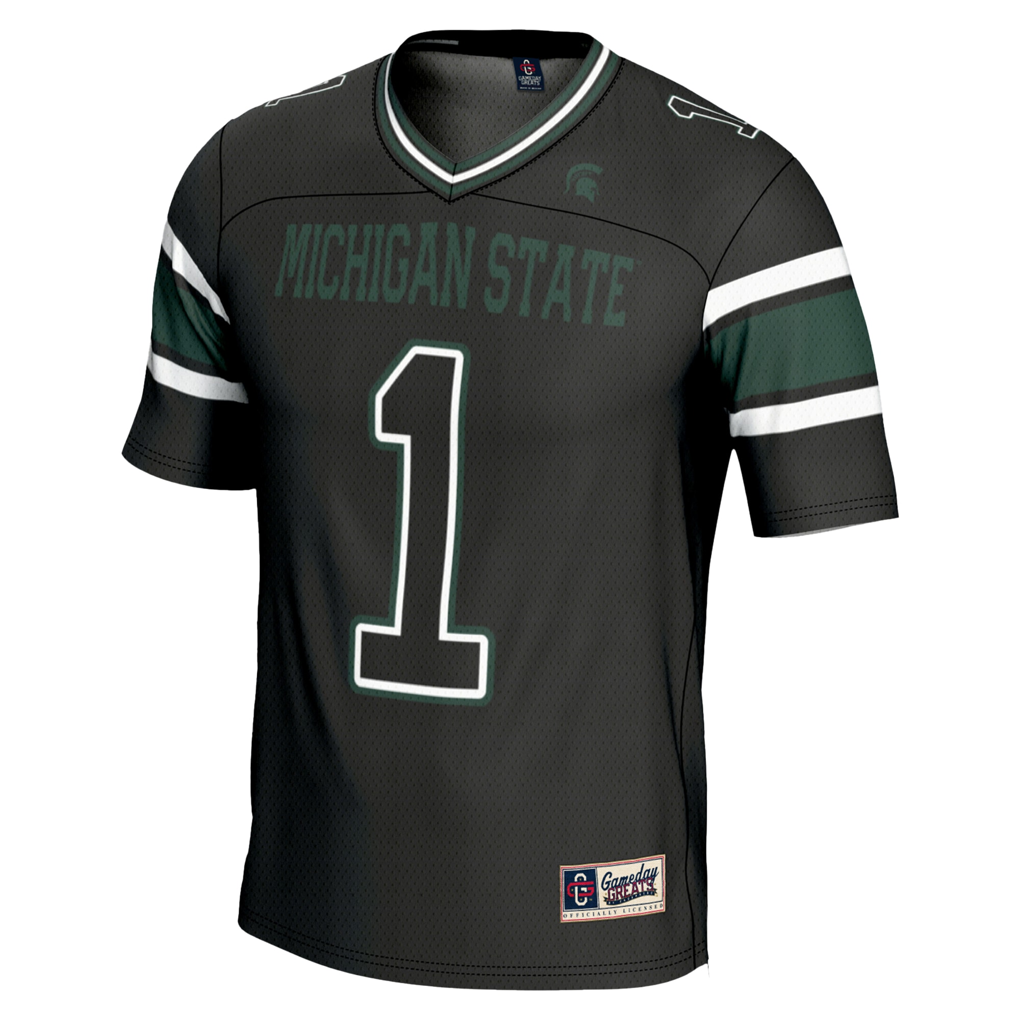 Endzone Michigan State Spartans Game Jersey Black NCAA College Football Fan Wear