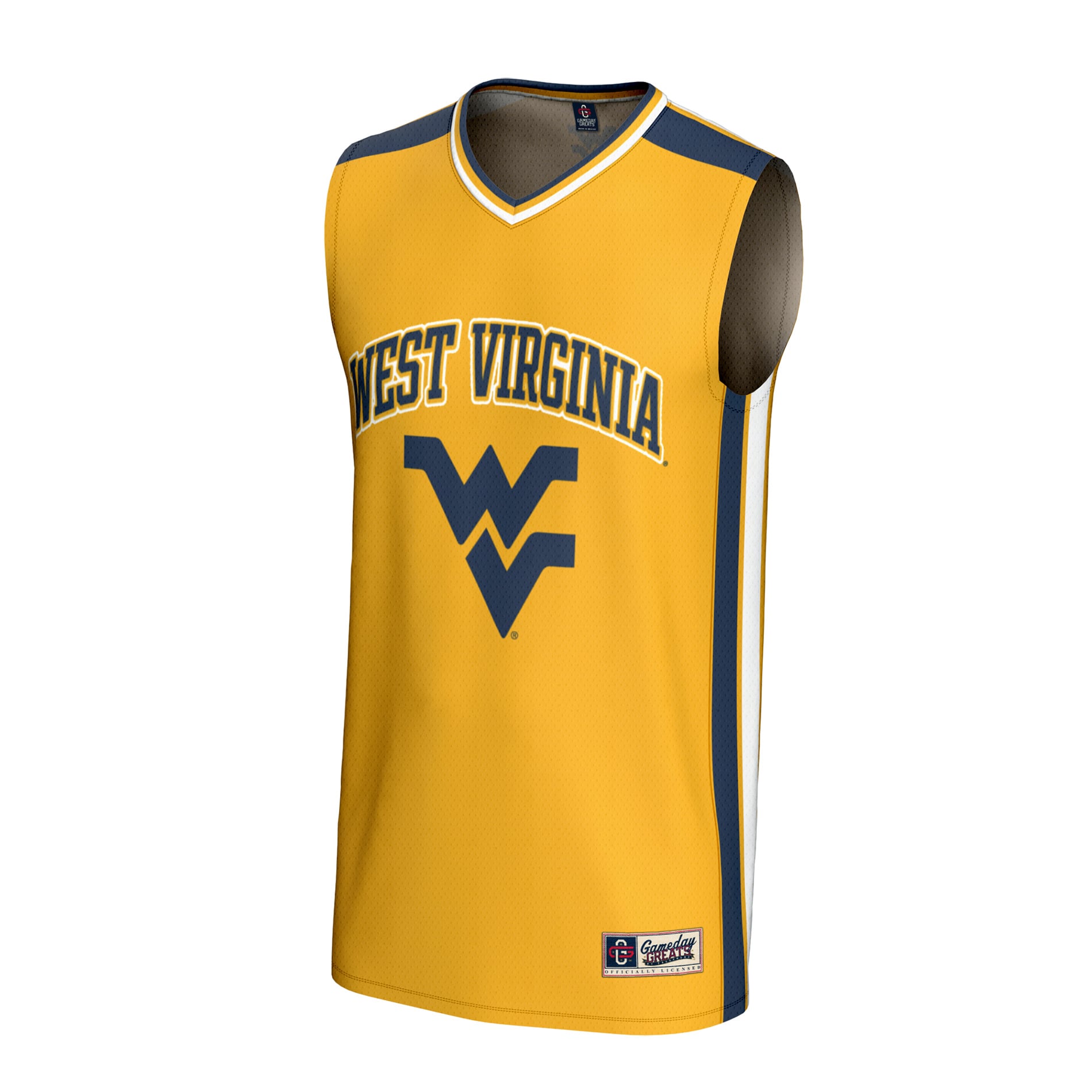 Gold Spirit Basketball West Virginia Mountaineers Game Jersey Gold NCAA College Basketball Fan Wear